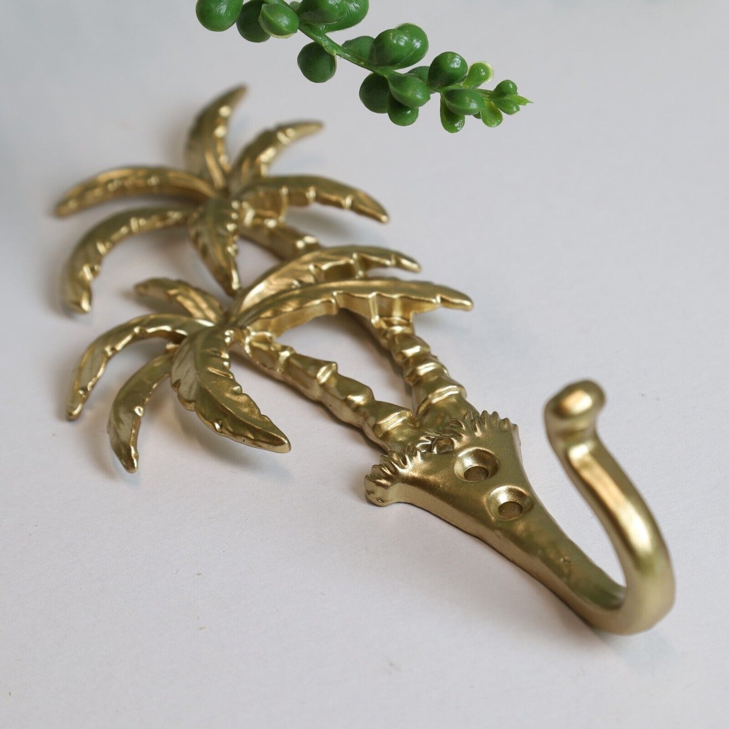 Palm Tree Gold Wall Hook Metal Clothes Scarf Leads Keys Hanger Home Decor Hooks