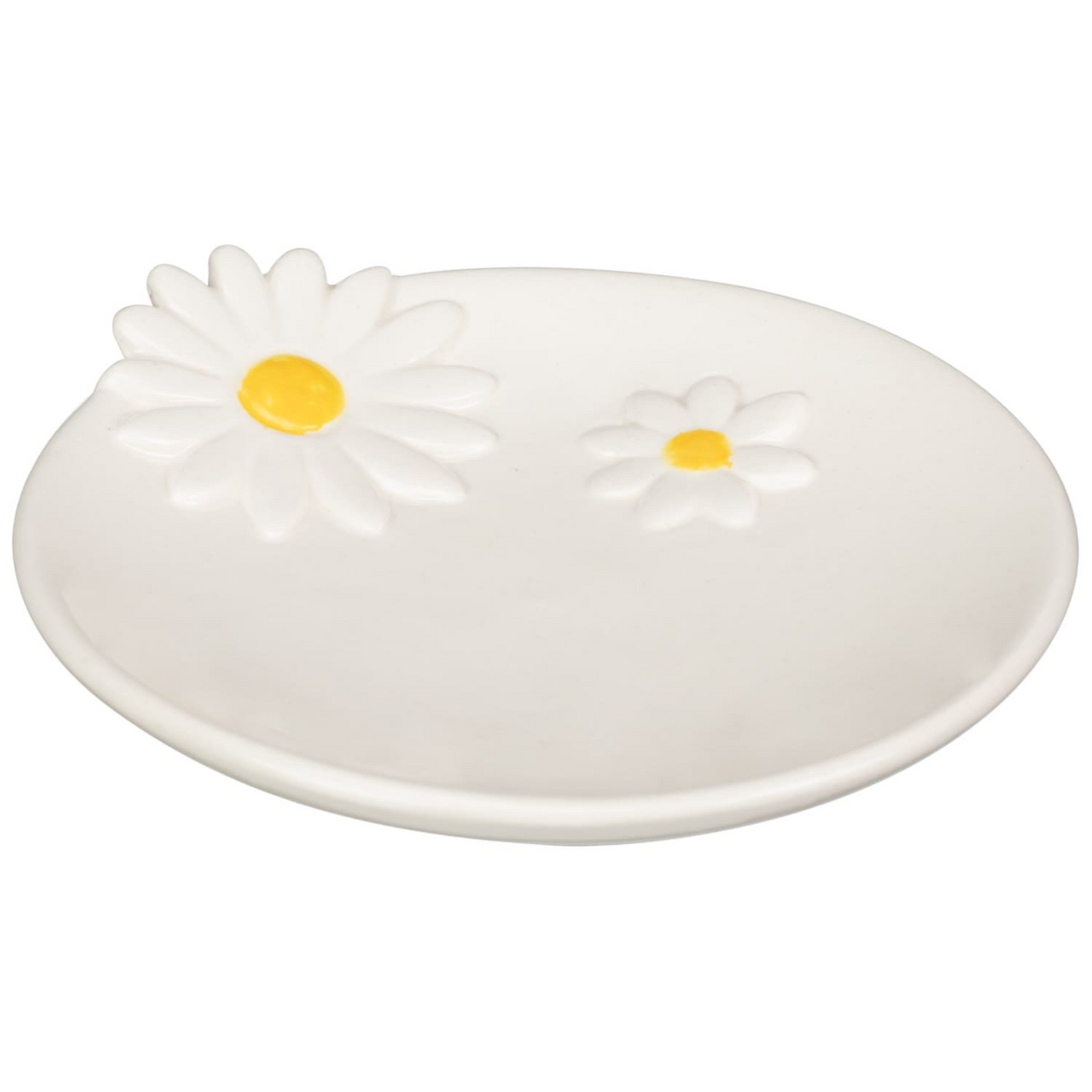 White Ceramic Dish Daisy Trinket Disk Jewllery Coin Dish Multifunctional Tray