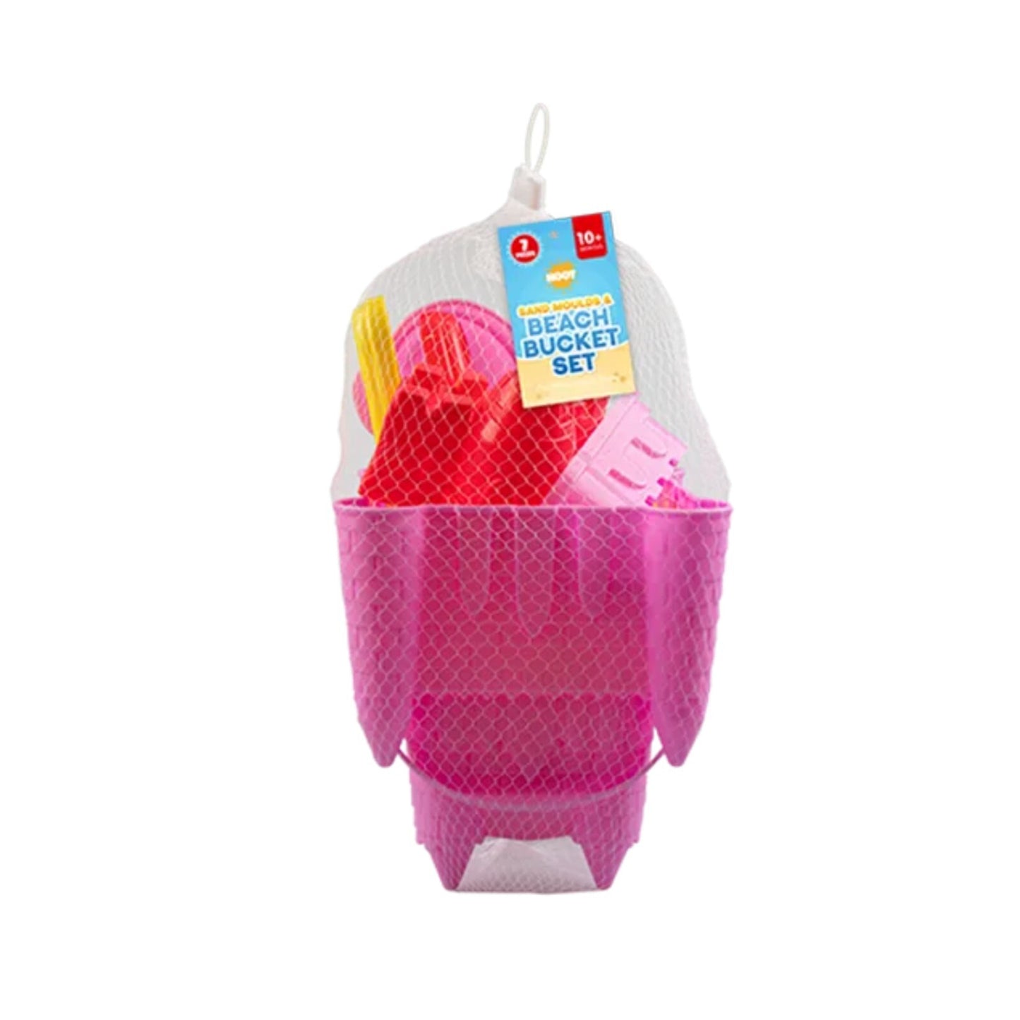 Pink Sand Castle Beach Bucket 7Pc Tools Set Plastic Garden Toys Kid Outdoor Toy