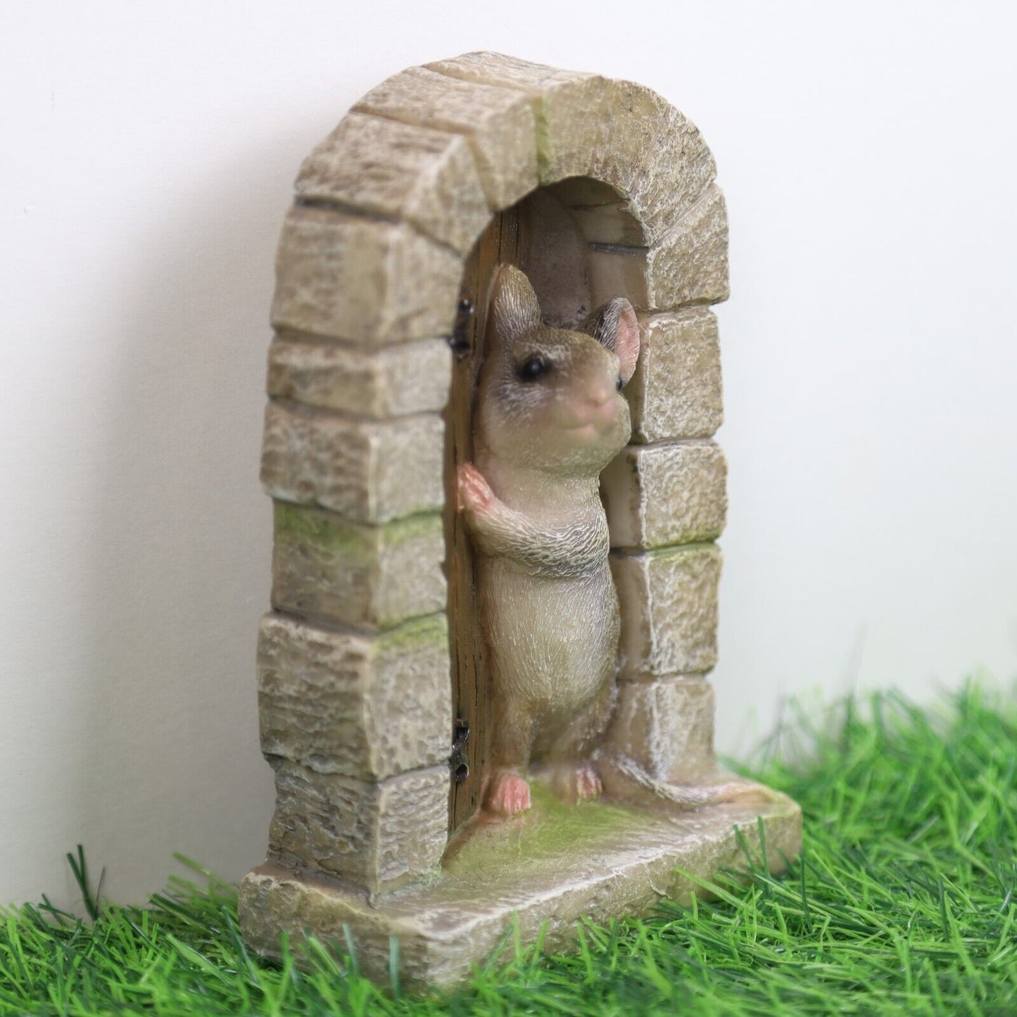 Mouse Door Statue Indoor Garden Outdoor Home Tree Animal Decoration Ornament