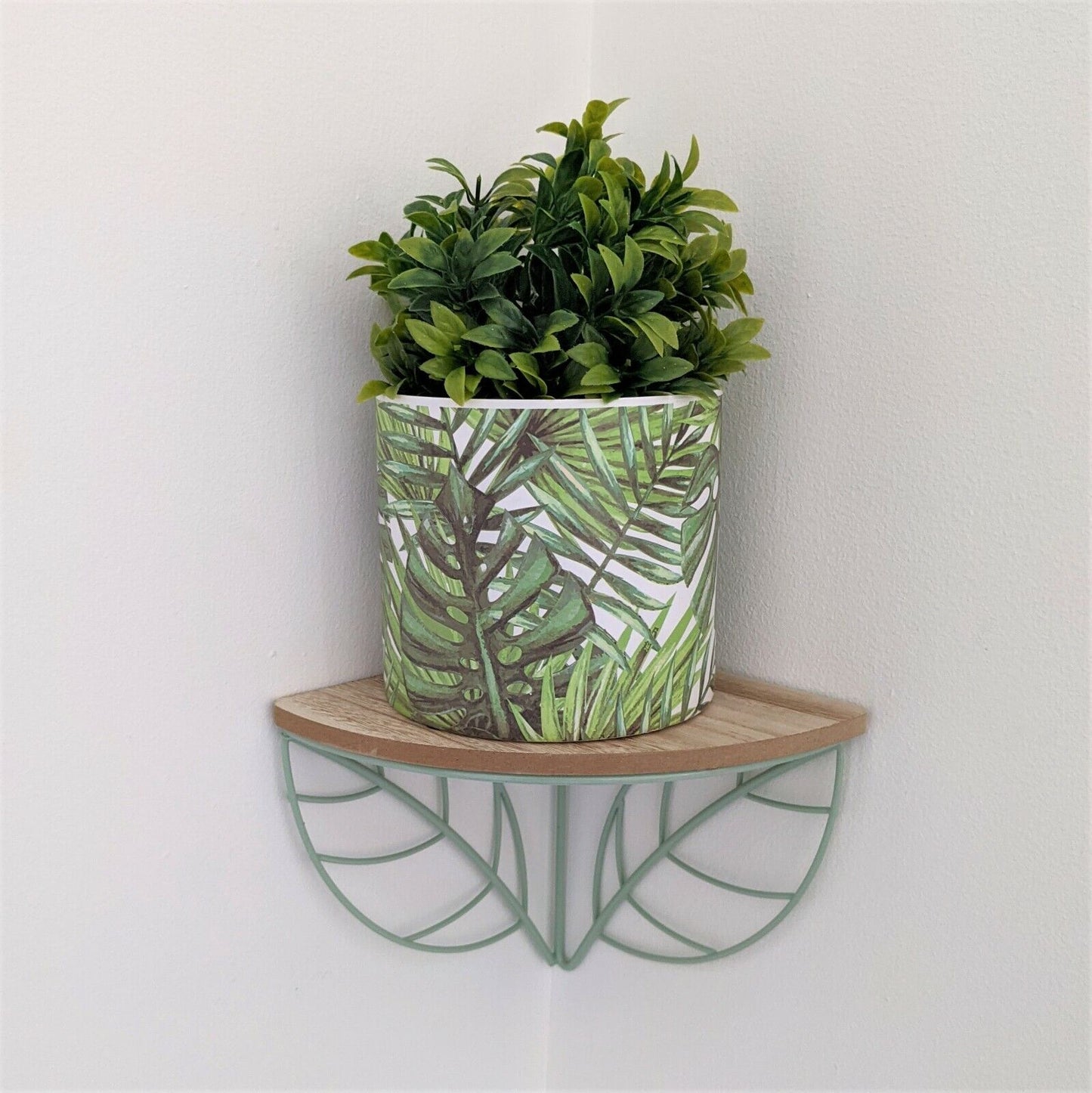 13.5cm Large Green Leaves Ceramic Indoor Plant Pot Holder Herb Cover Planter