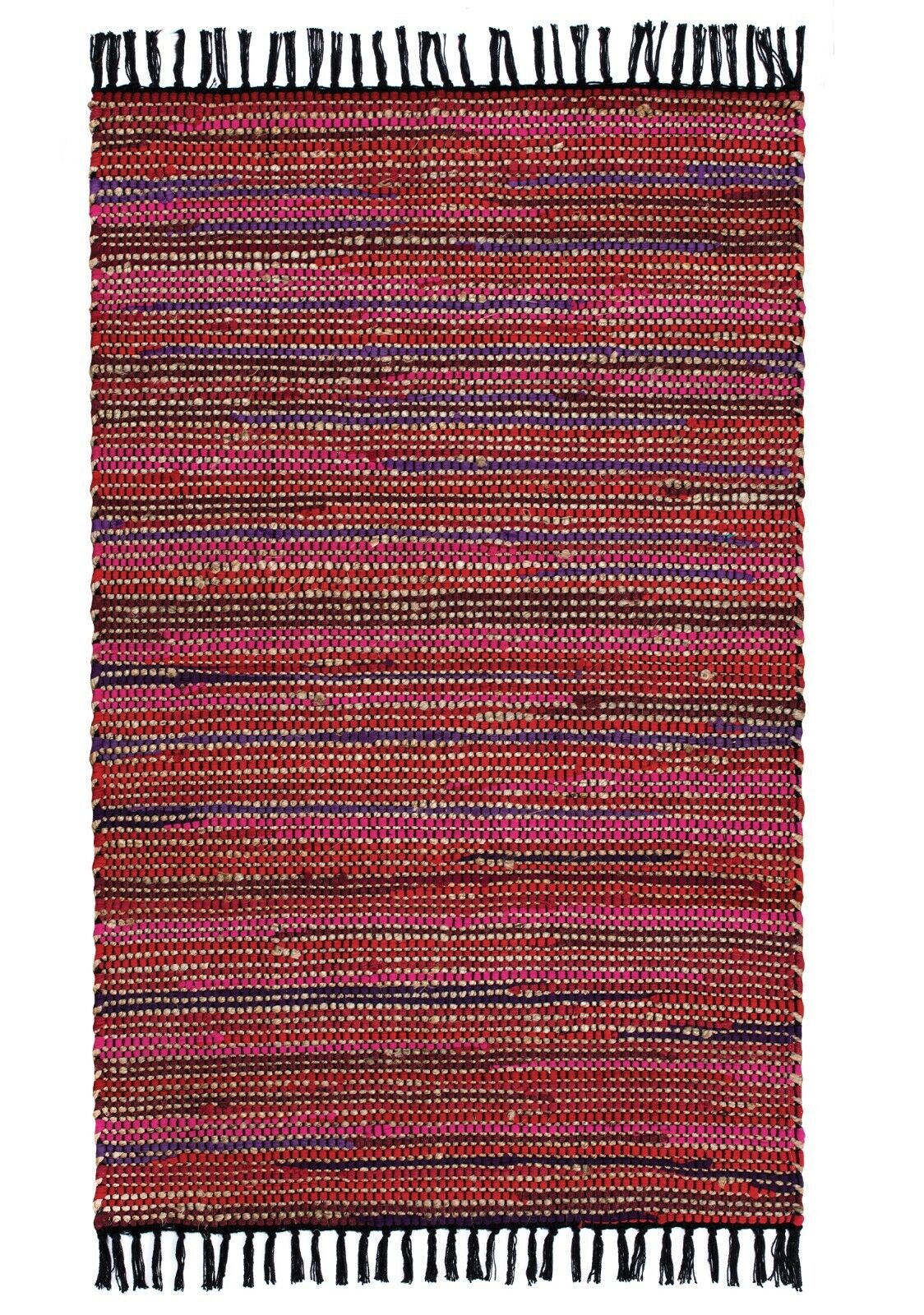 75 x 120cm Eco Friendly Jute & Cotton Handmade Floor Rug Mat Ethnic Carpet