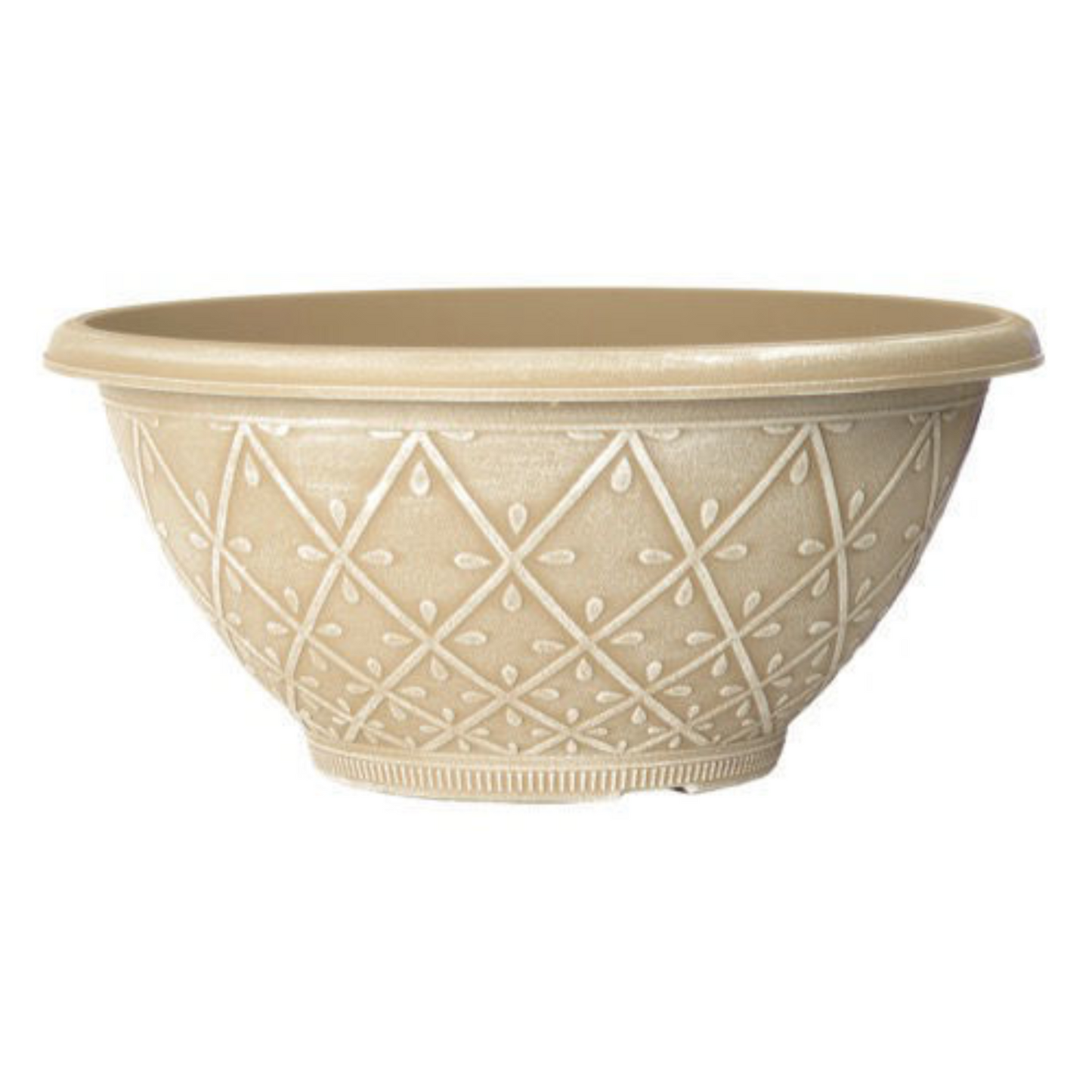 2Pc Plastic Prisma Bowl Planter 30cm Powdered Ginger 6L Home Garden Plant Pot