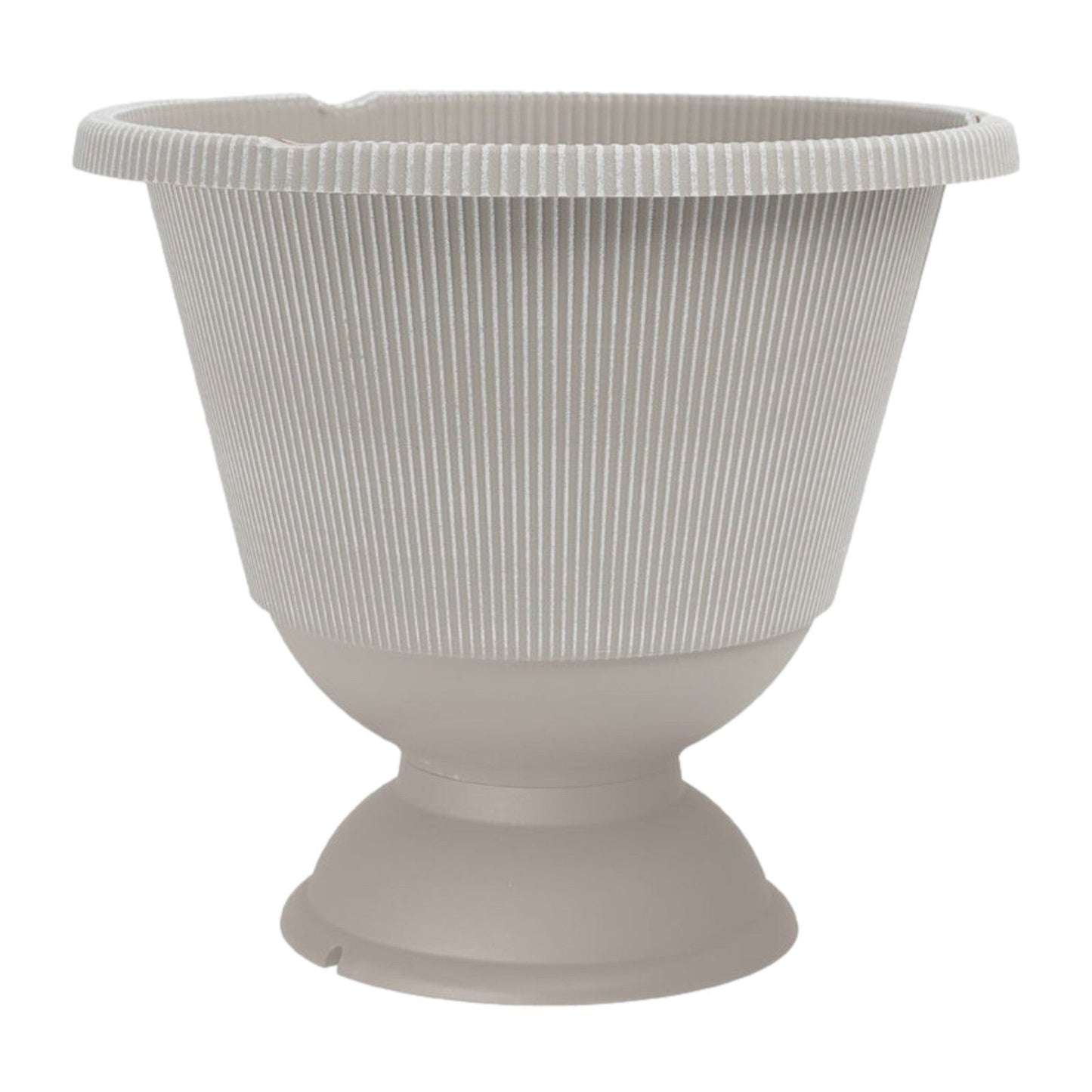 2Pc Plastic Round Grey Urn Plant Pot 34cm Outdoor 9.5L Garden Planter Cover Gift