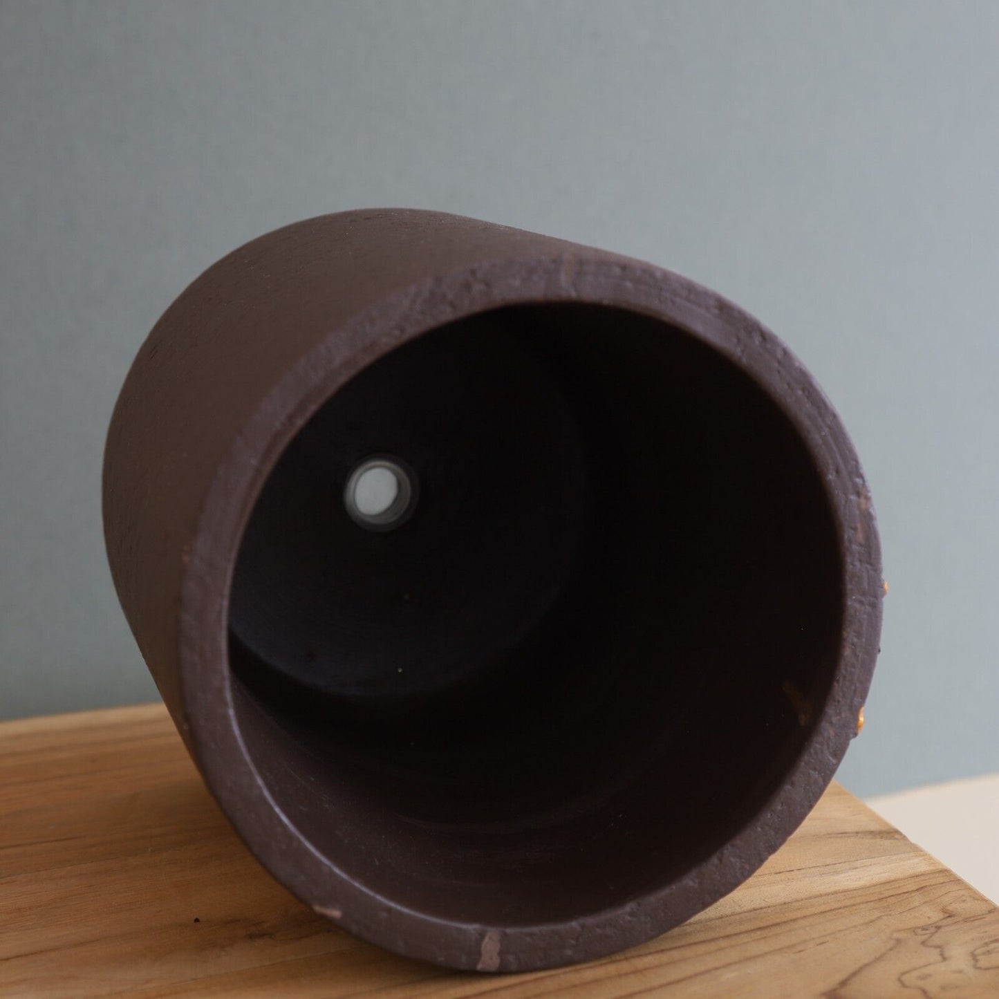 15 cm Solar Golden Sun Cement Brown Plant Pot Holder Cache Cover Planter