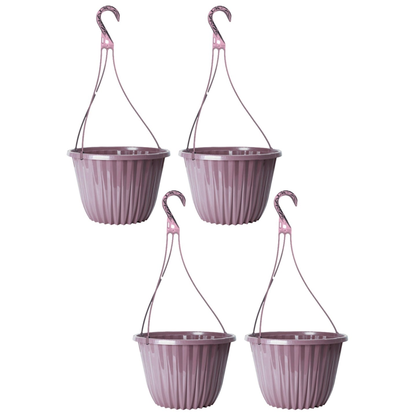 Plastic Purple Hanging Basket 27cm Plant Pot 7L Home Garden Hook Planter Glossy