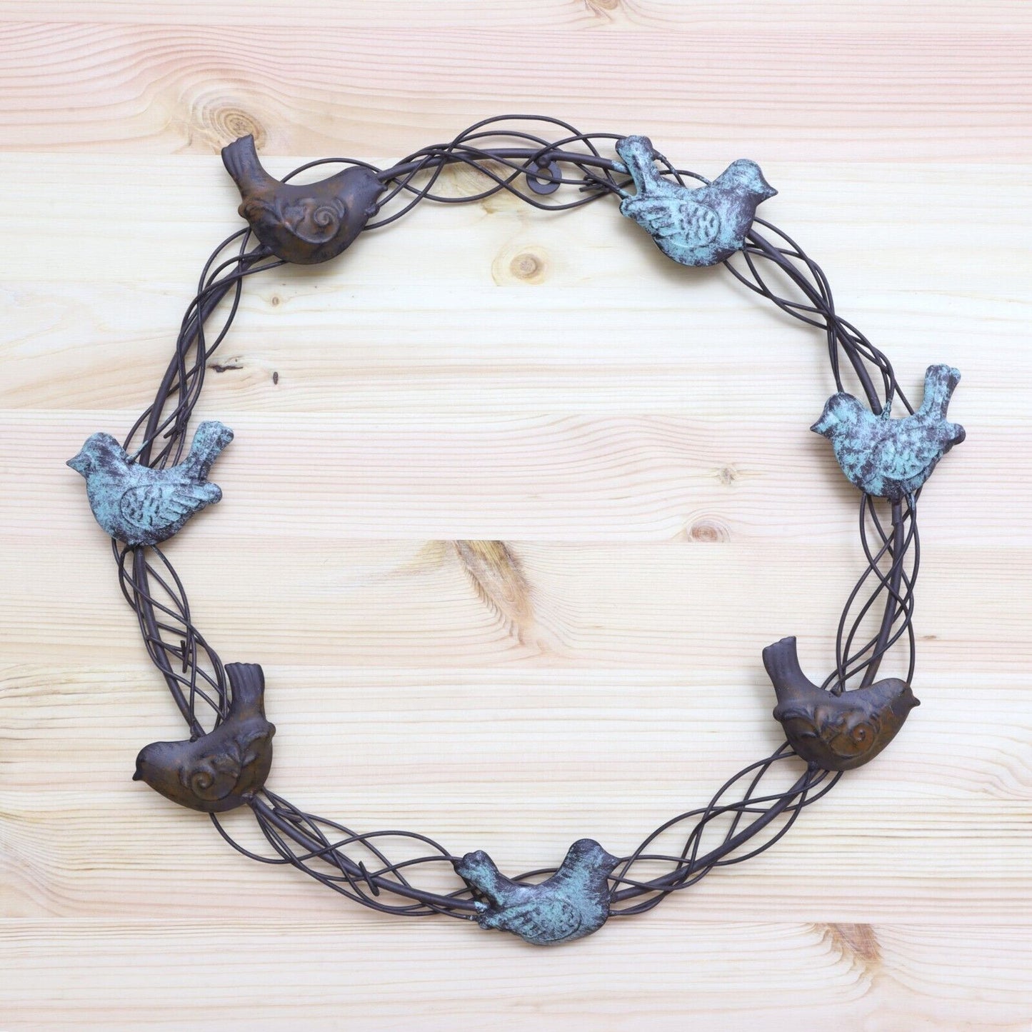 35cm Metal Wreath Birds Shabby Chic Vintage French Country Style Door Wall Decor
