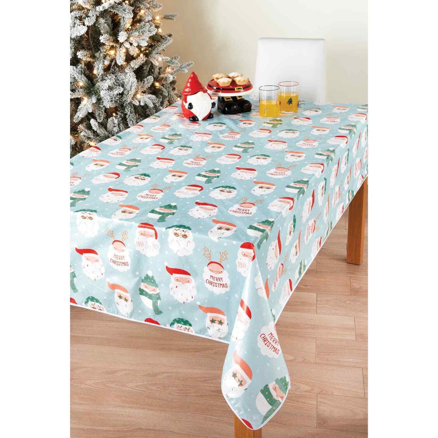 Christmas Dining Table PVC Cloth Wipe Clean Xmas Table Protector Cover 132 x 178