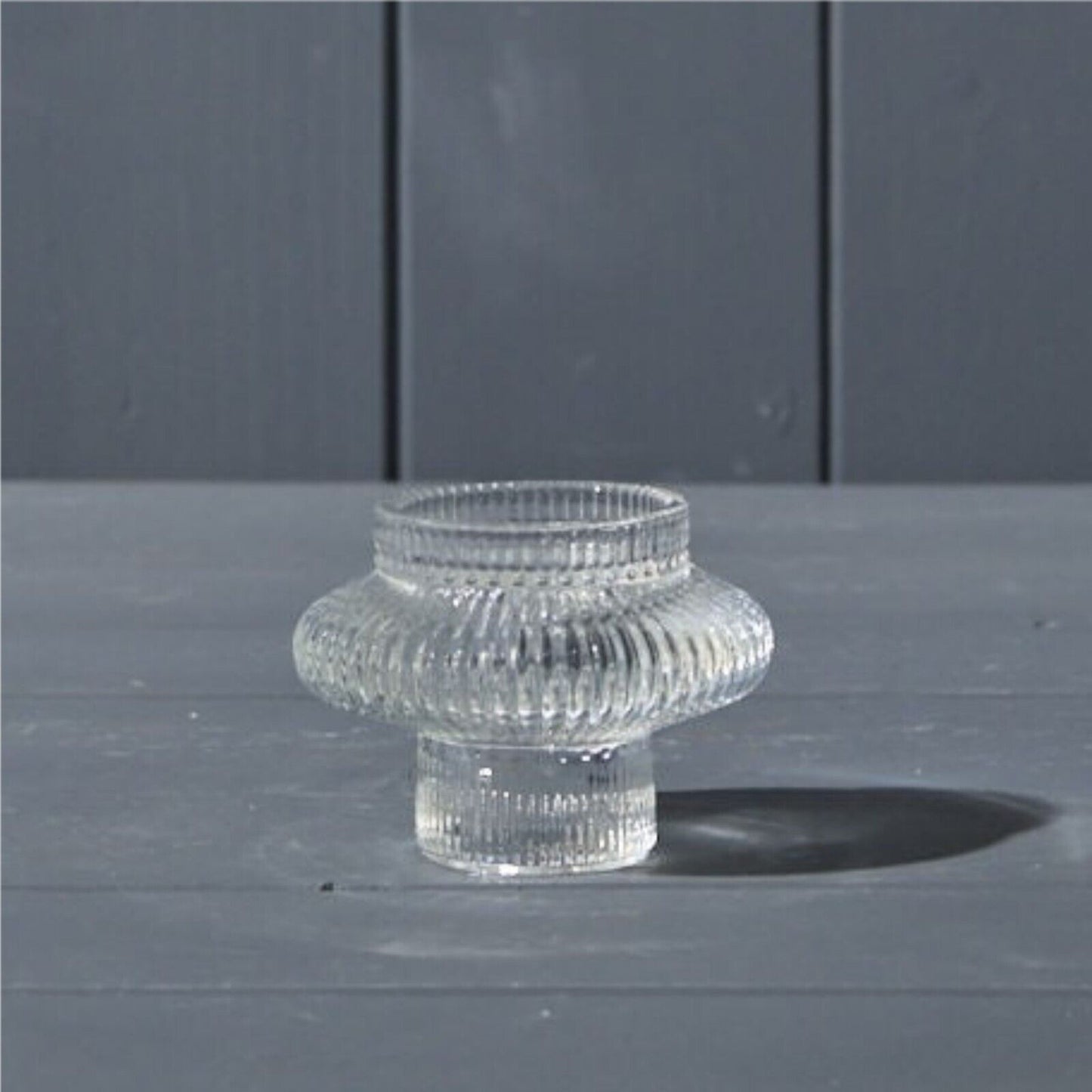 4Pc Clear Glass Two-Way Candle Holder Tea Light Candle Wedding Party Table Decor