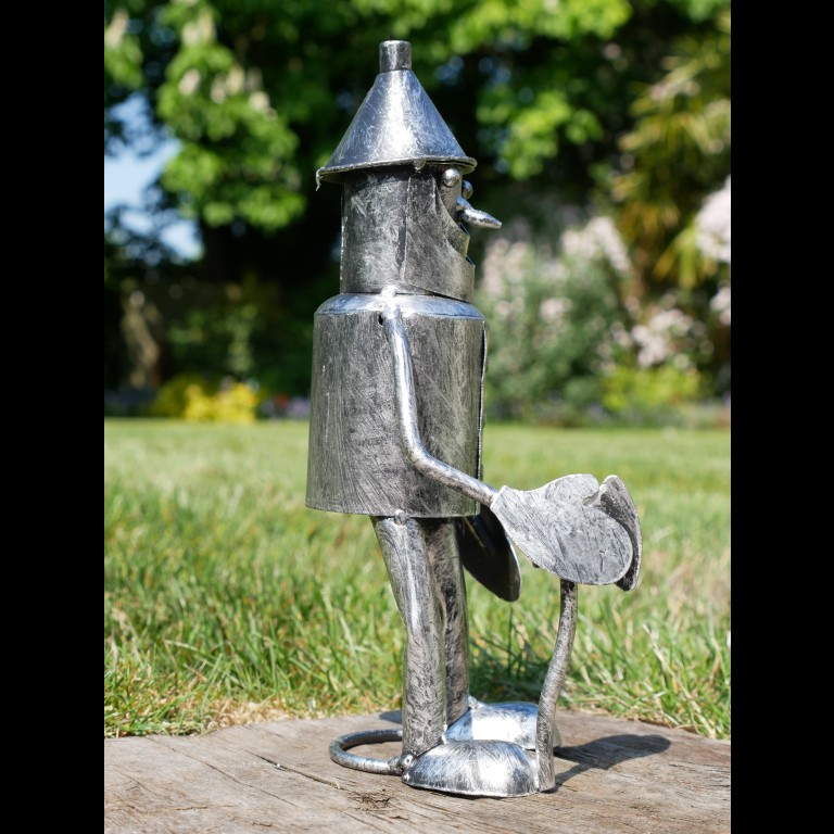 Tin Man Garden Statue Metal Figure Wizard Of Oz Found His Heart Ornament Gift