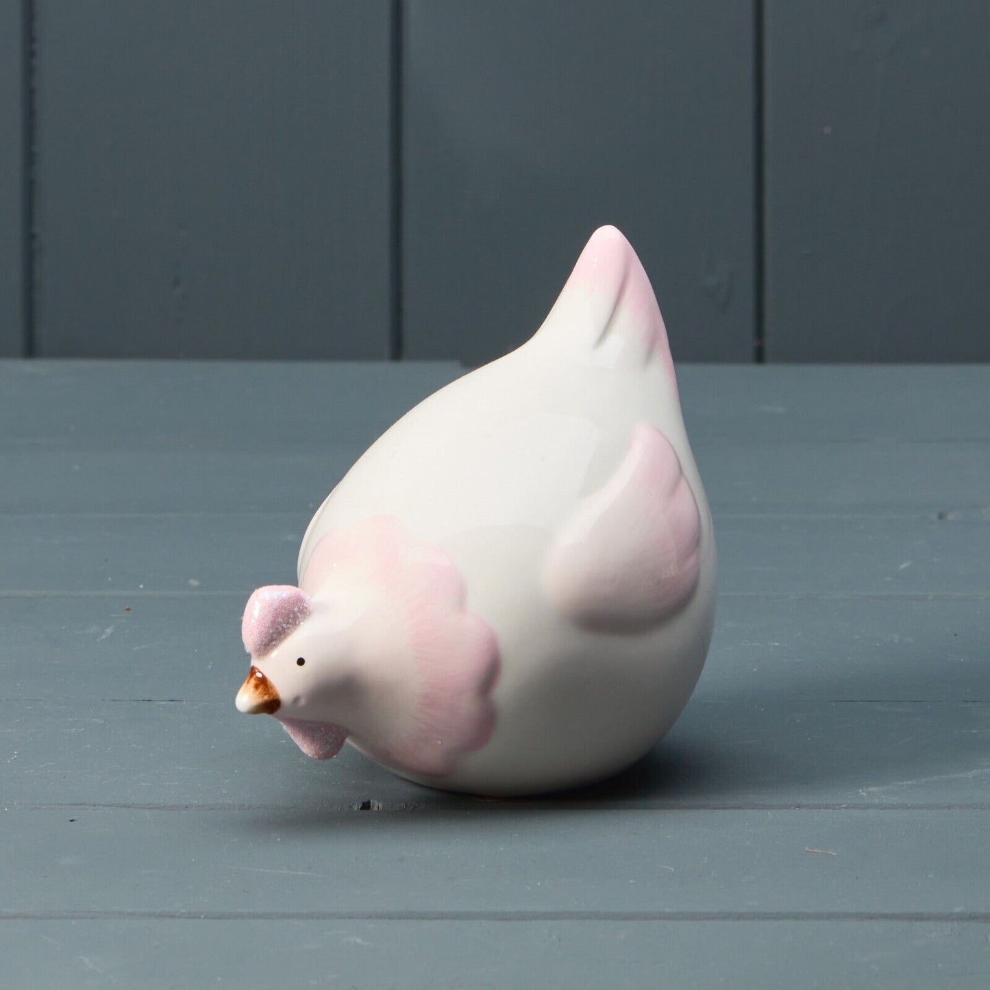 12cm Ceramic Glazed Chicken Home Ornament Shelf Sitters Home Easter Decor