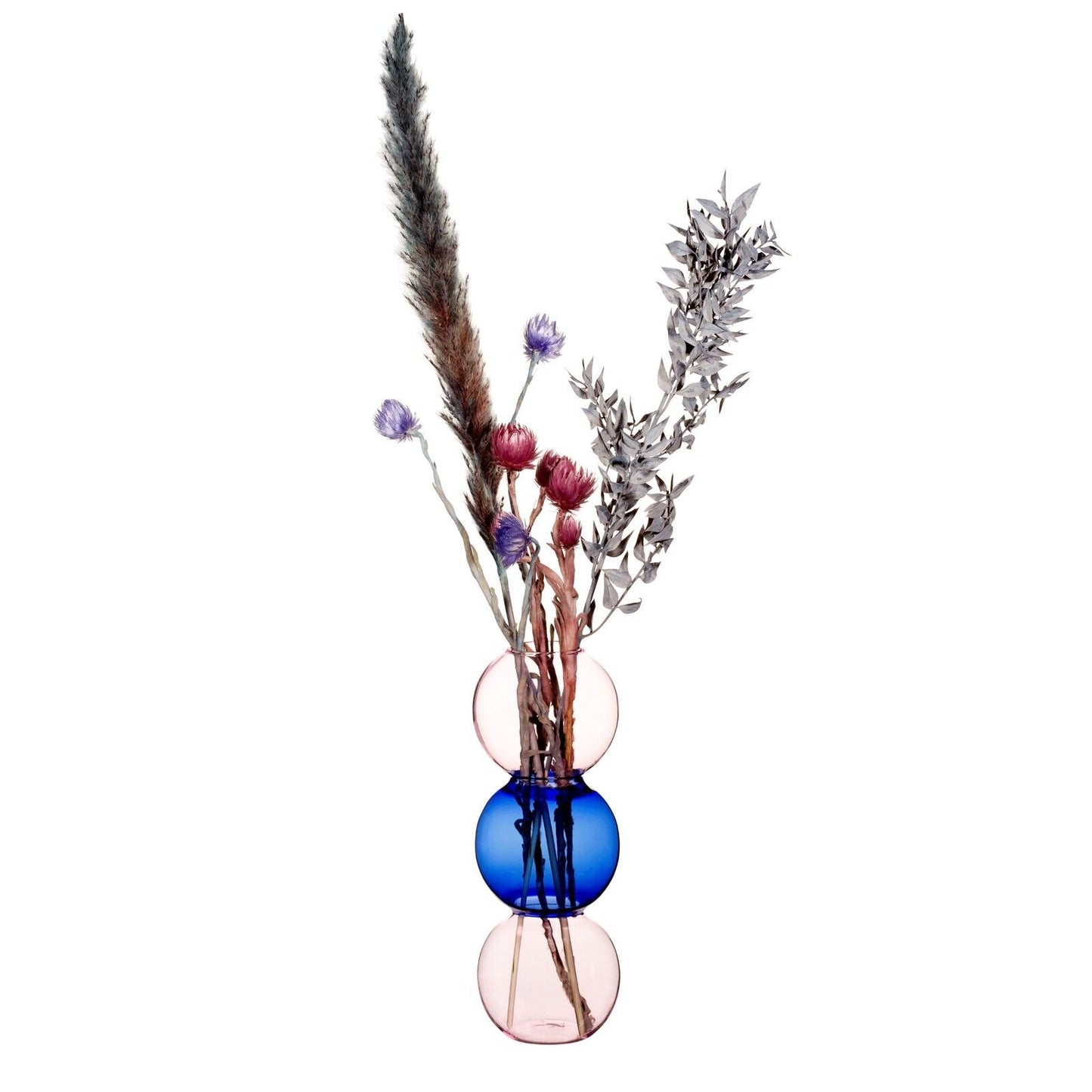 22cm Tall Glass Bubble Vase Home Decor Flowers Buds Vase 3 Tiered Vase