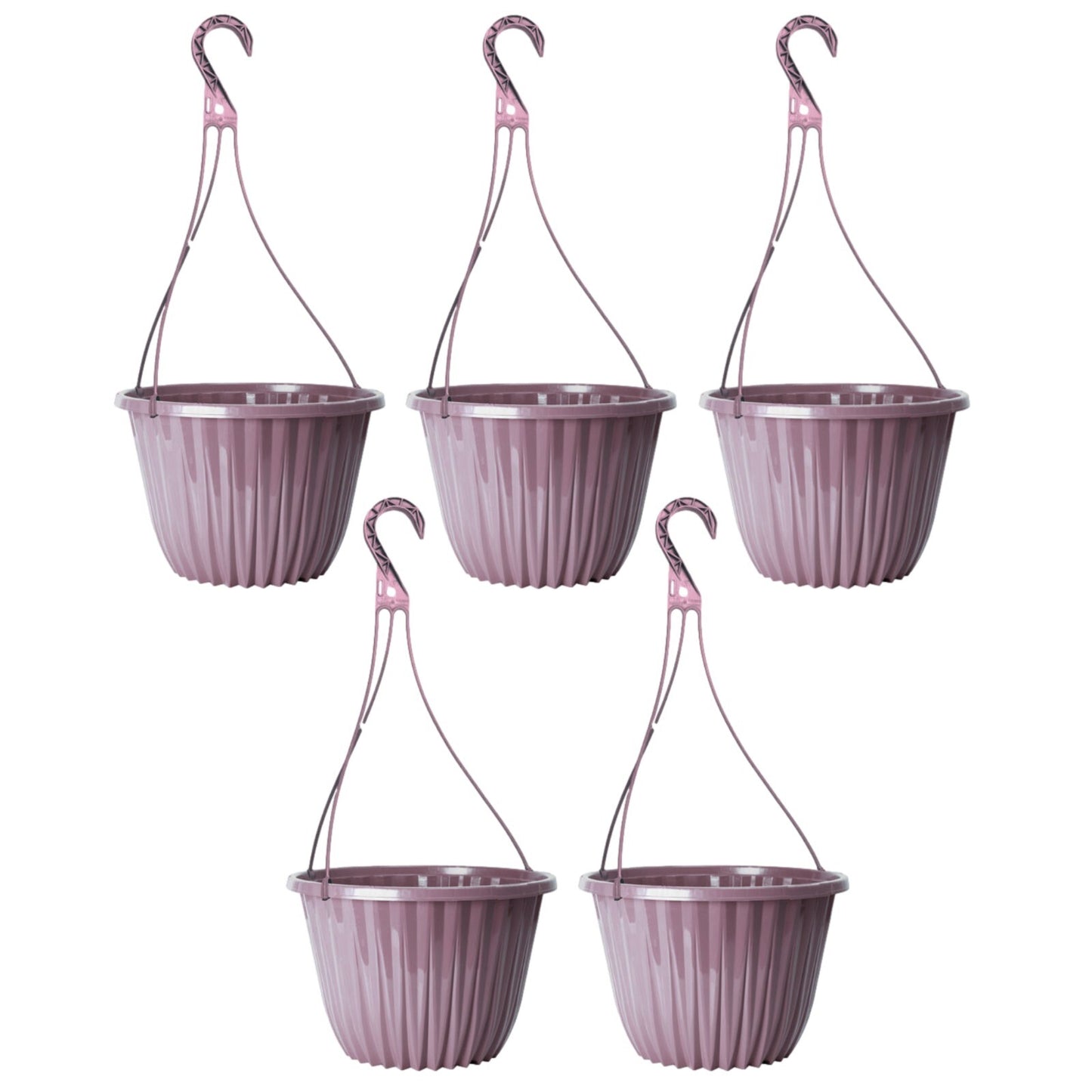 Plastic Purple Hanging Basket 27cm Plant Pot 7L Home Garden Hook Planter Glossy