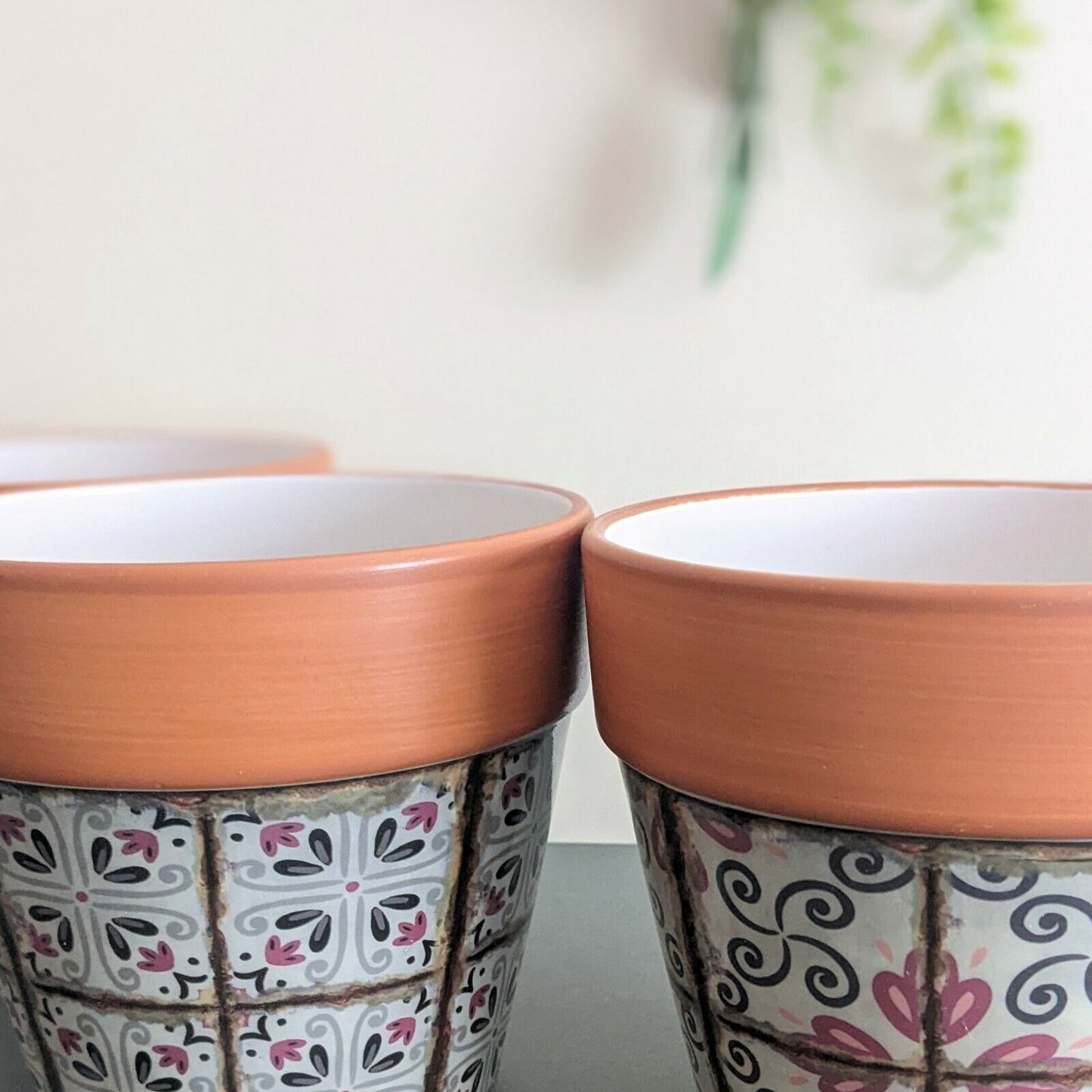 14cm Terracotta Plant Pot Cover Ceramic Planter Tiles Glazed Moroccan Vase Pot