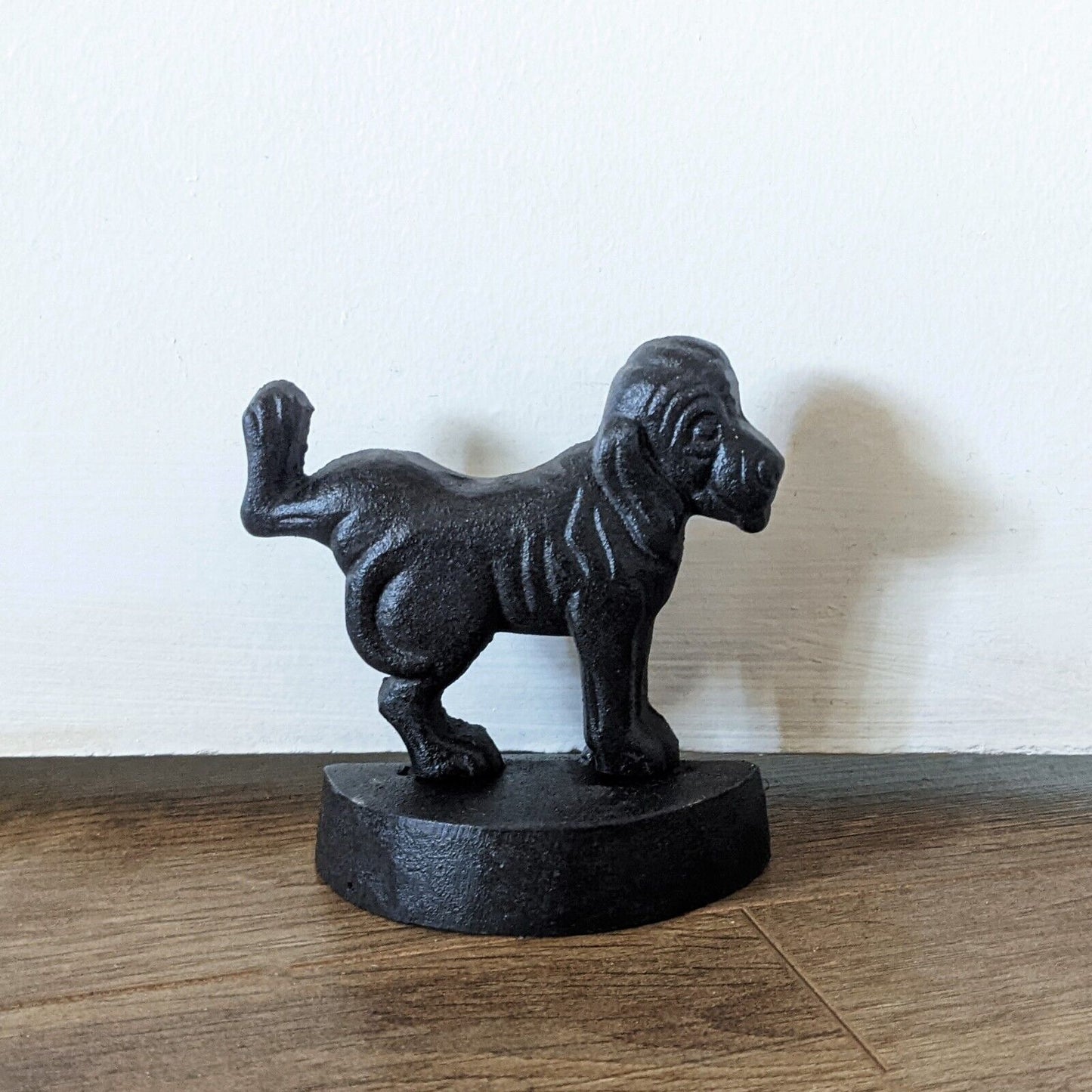 Naughty Dog Cast Iron Metal Doorstopper Heavy Door Wedge Shabby Chic Stopper