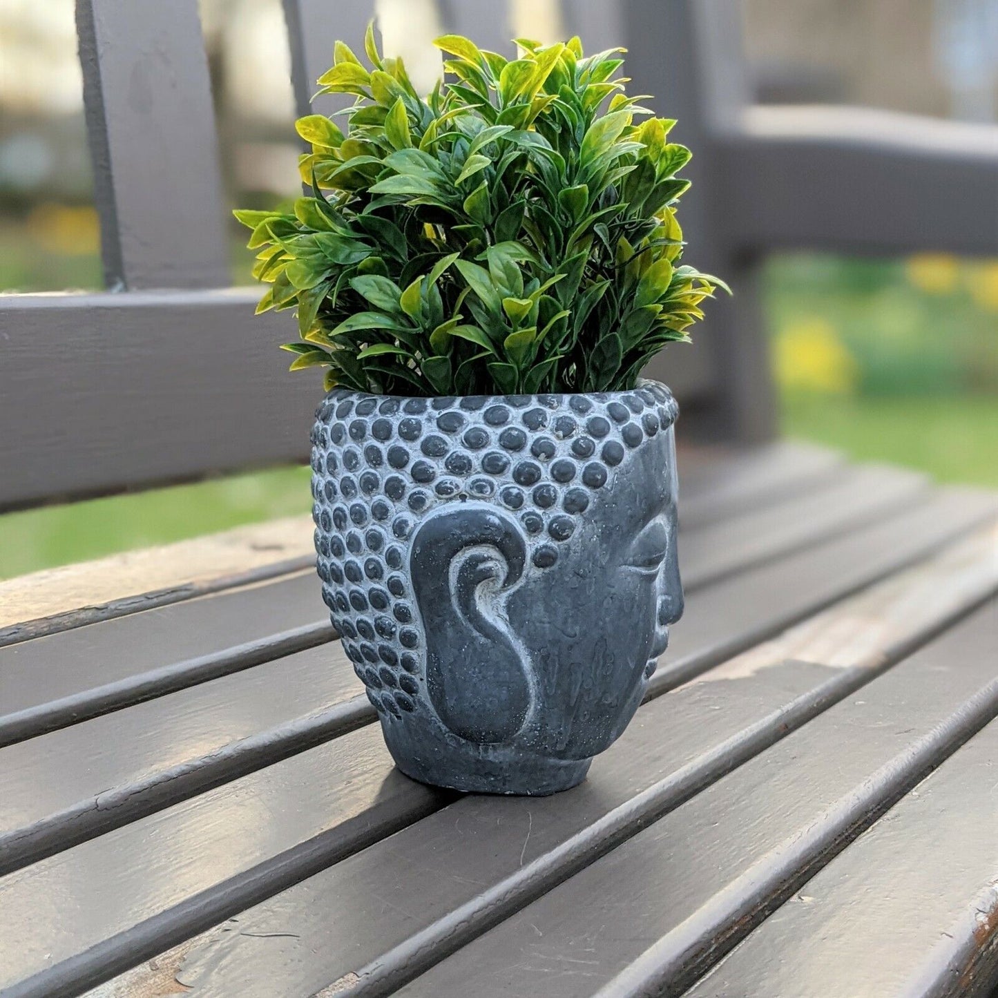 Buddha Head Plant Pot Cover Indoor Kitchen Herbs Cement Planter Vase Budha Face