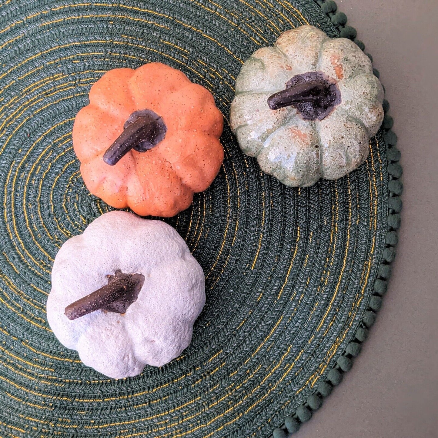 10cm Fall Autumn Halloween Pumpkin Rustic Decor Reactive Glazed Ceramic Ornament