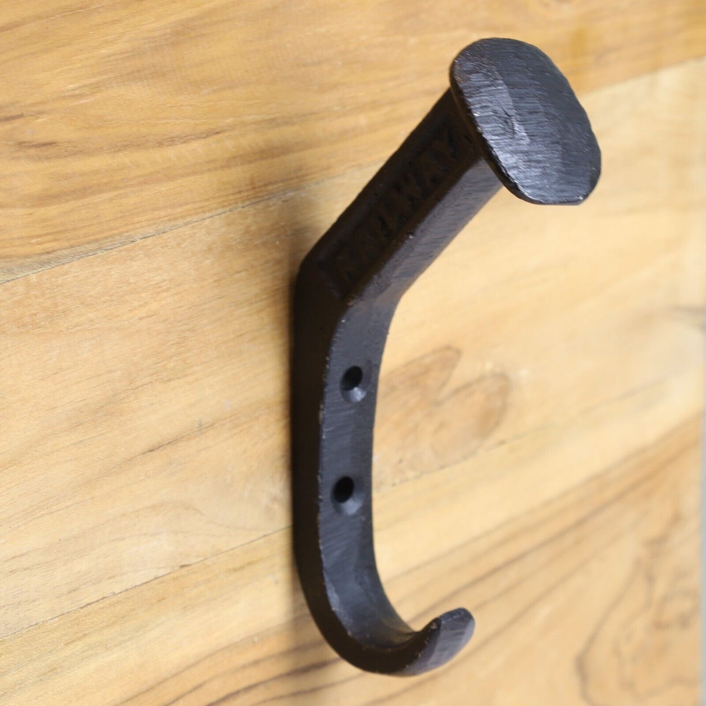 Coat Hook Railway Spike Nail Train Wall Mounted Key Hanger Cast Iron Black Hook