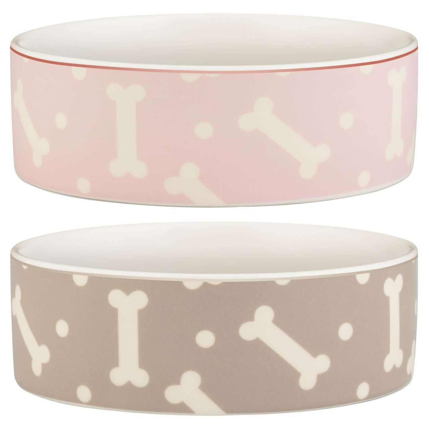 15cm Ceramic Mink Grey Pink Pet Dog Feeding Food Water Bowl Serving Dish