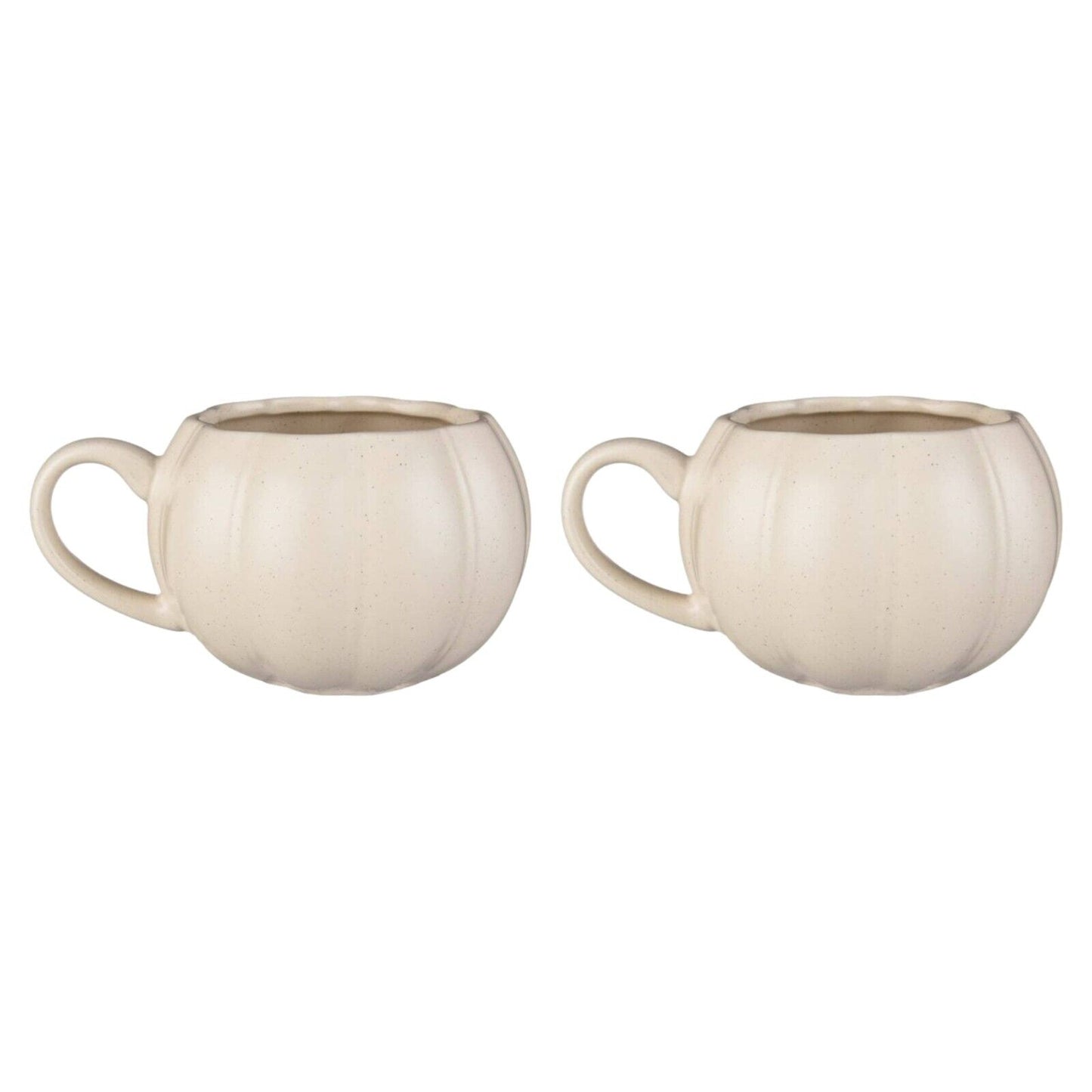 2Pc Ceramic Natural Pumpkin Shaped Round Mugs Coffee Tea Soup Cup Home Gift