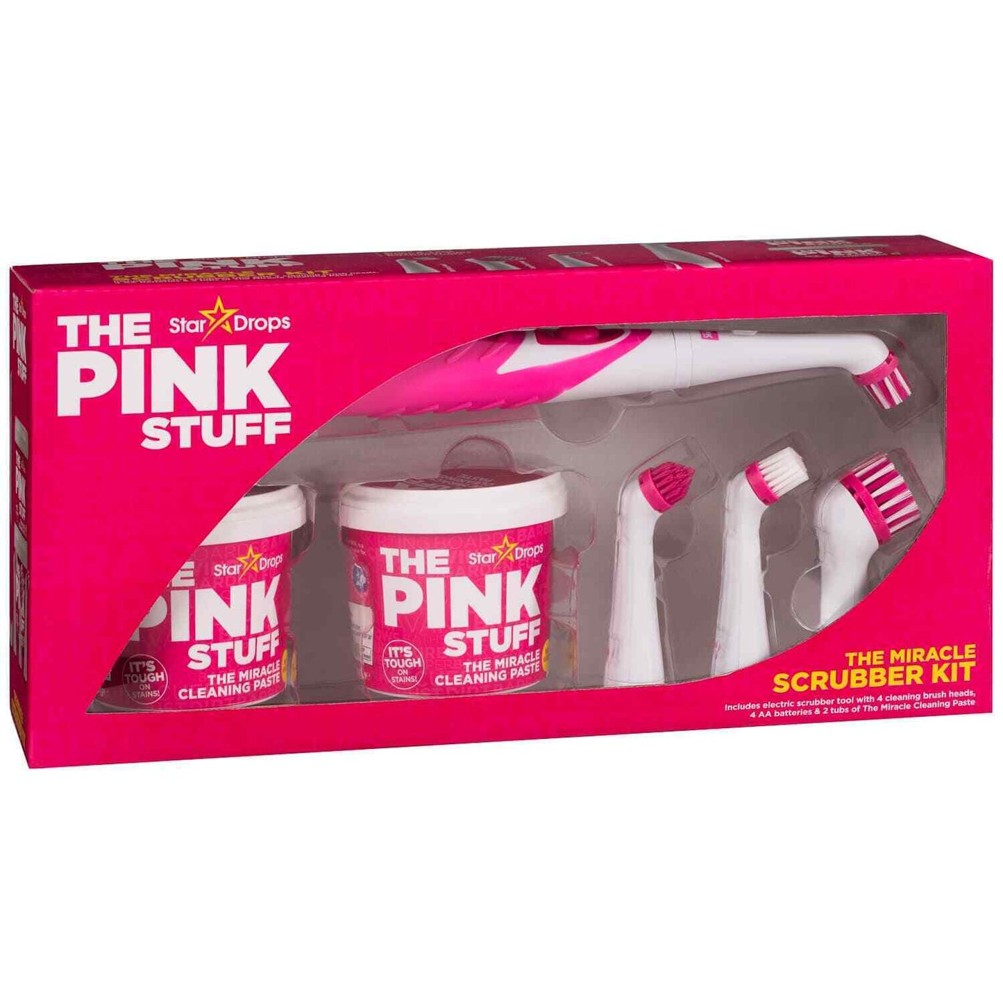 The Pink Stuff Miracle Scrubber Brush Home Cleaning Set Kit With Paste Tubs