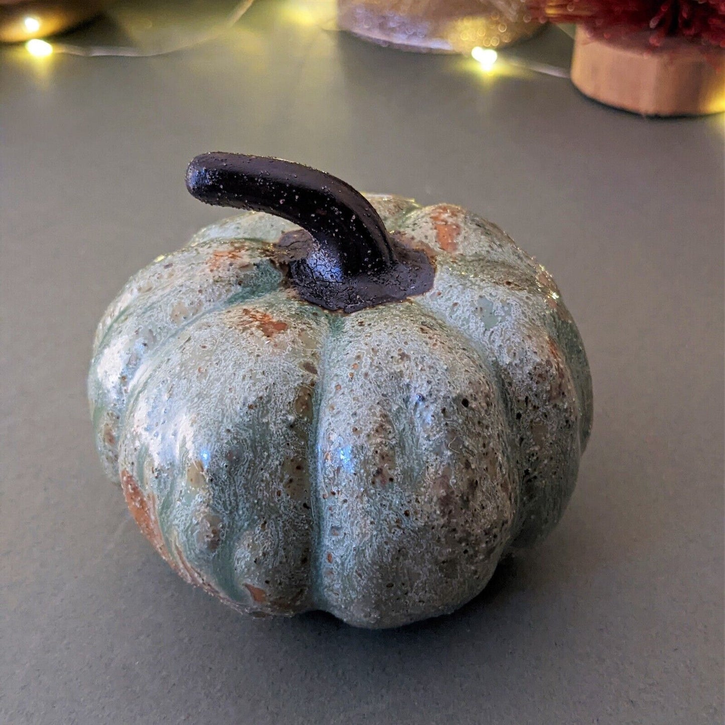 10cm Fall Autumn Halloween Pumpkin Rustic Decor Reactive Glazed Ceramic Ornament