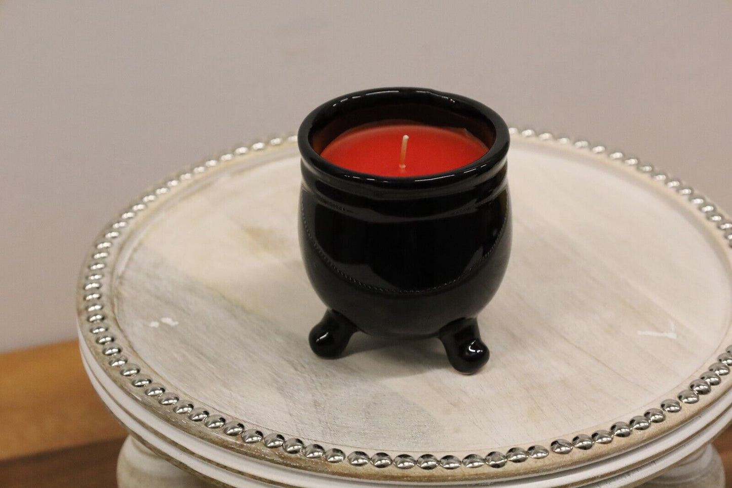 Halloween Black Scented Candles Pack of 3 in Cauldron Ceramic Jars Small