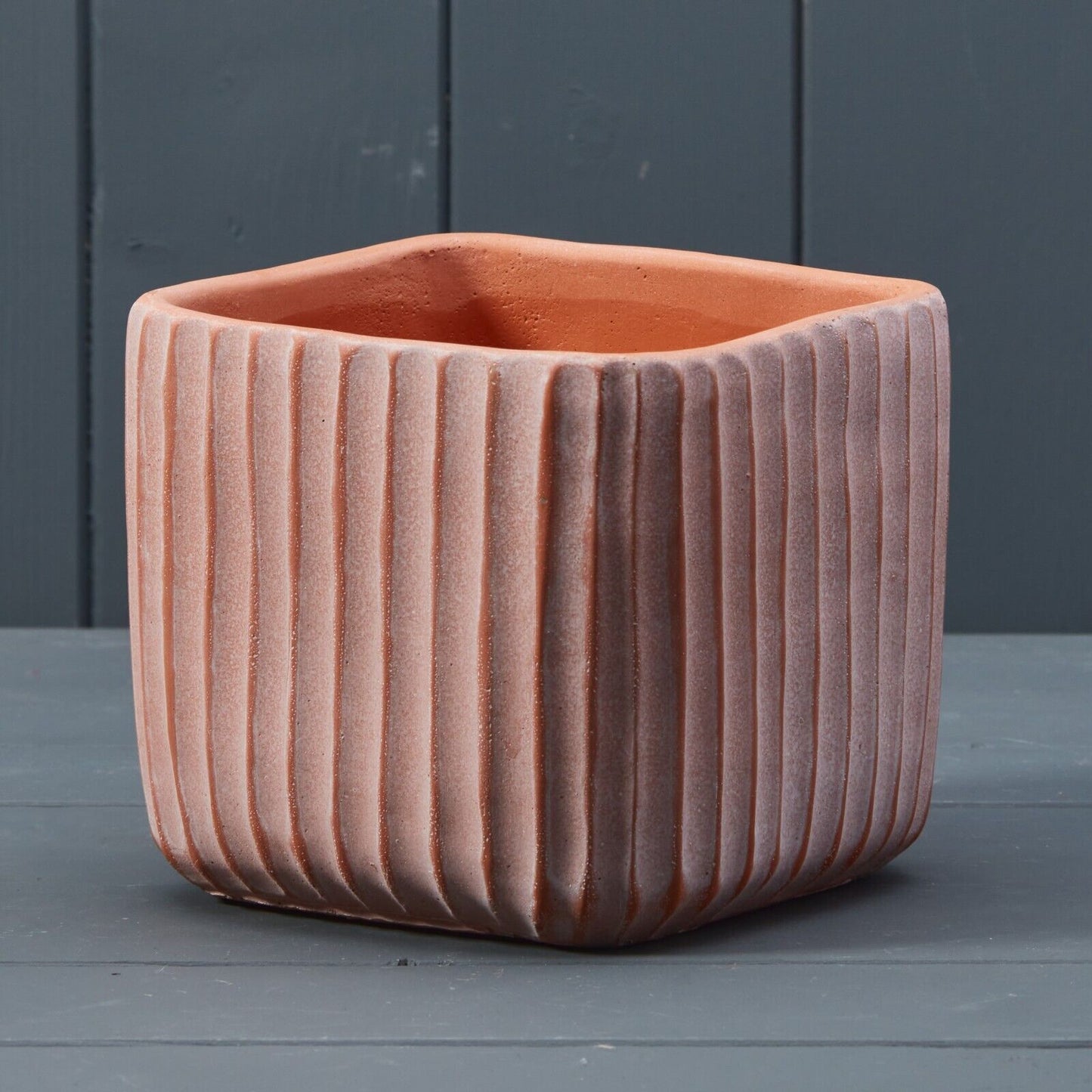 14cm Square Terracotta Plant Pot Planter Cover Clay Flowers Herbs Indoor Outdoor