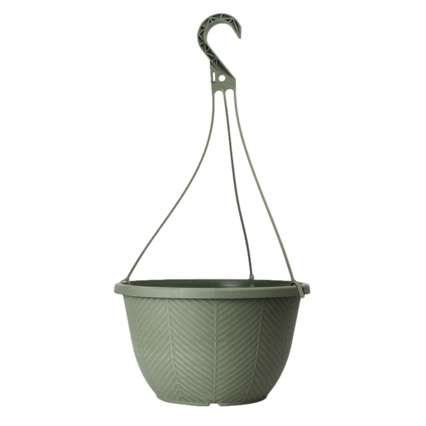 Round Plastic Green Hanging Basket 30cm Plant Pot 8L Home Garden Hook Planter