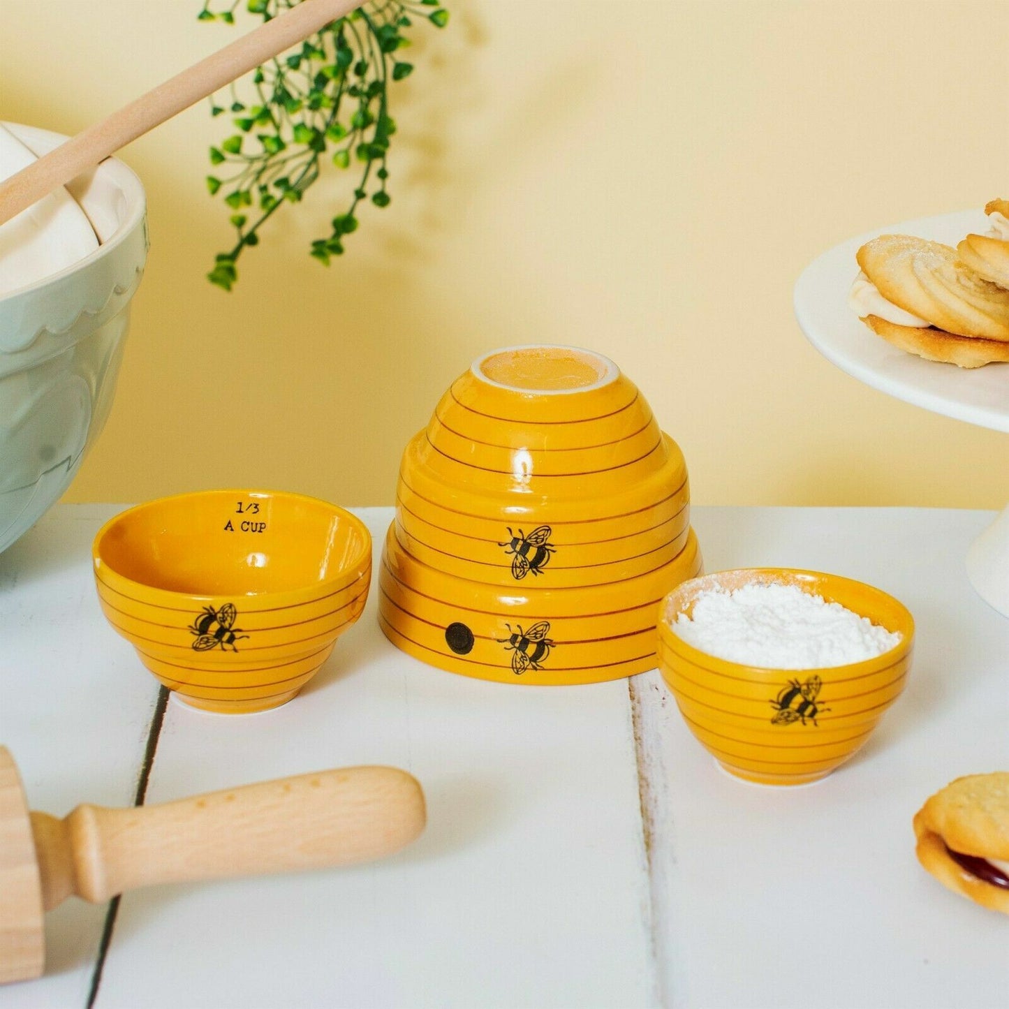 ceramic Measuring Bowls Set of 4 Measuring Cups Baking Cooking Measurement