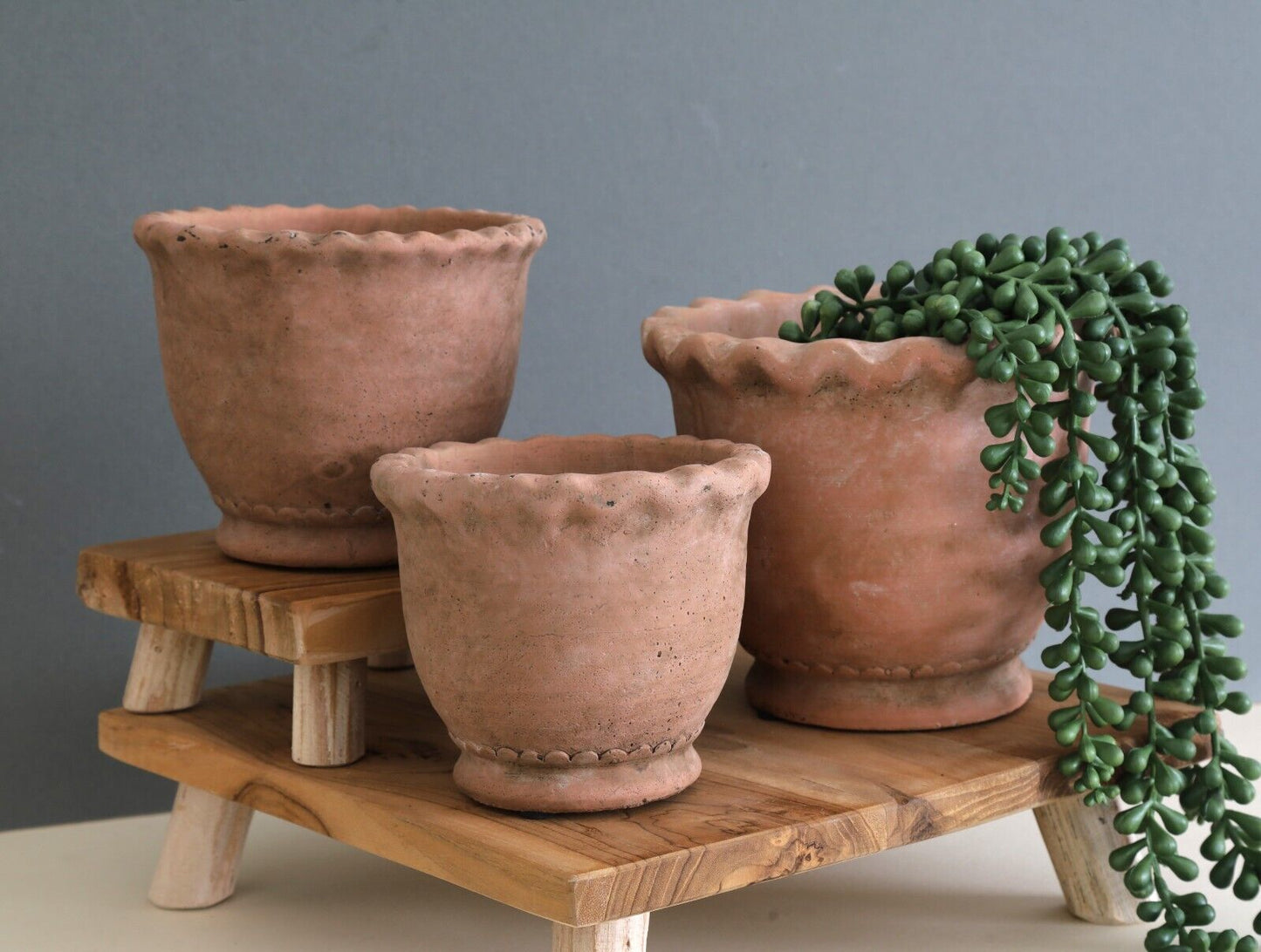 13cm Aged Terracotta Plant Pot Planter Cover Clay Flowers Herbs Indoor Outdoor