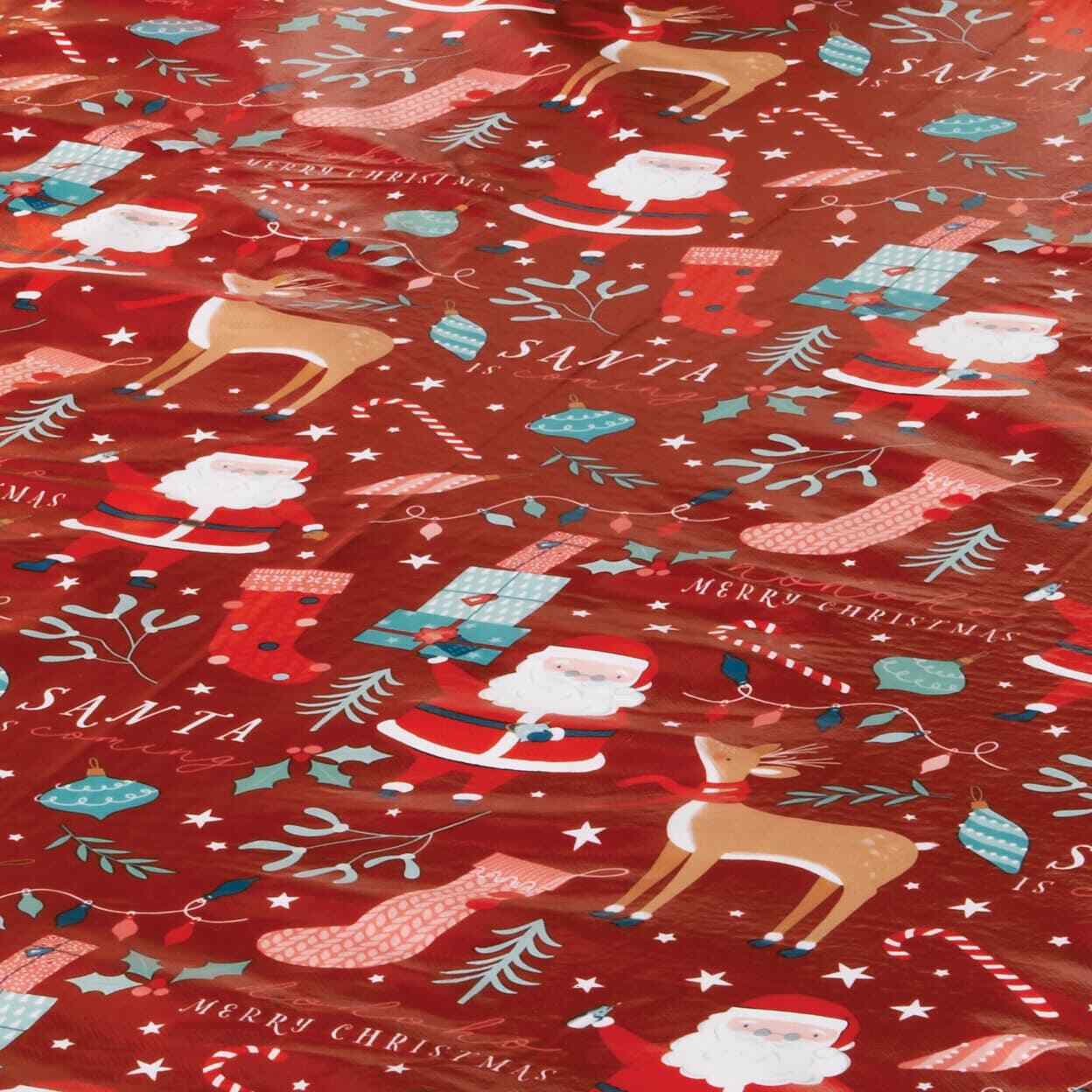 Christmas Dining Table PVC Cloth Wipe Clean Xmas Table Protector Cover 132 x 178