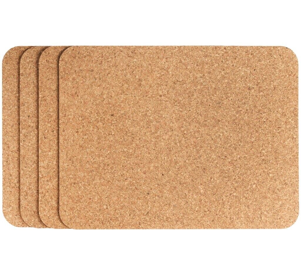 Pack of 4 Placemats 4 Coaster Natural Cork Table Mats Surface Protectors Trivets