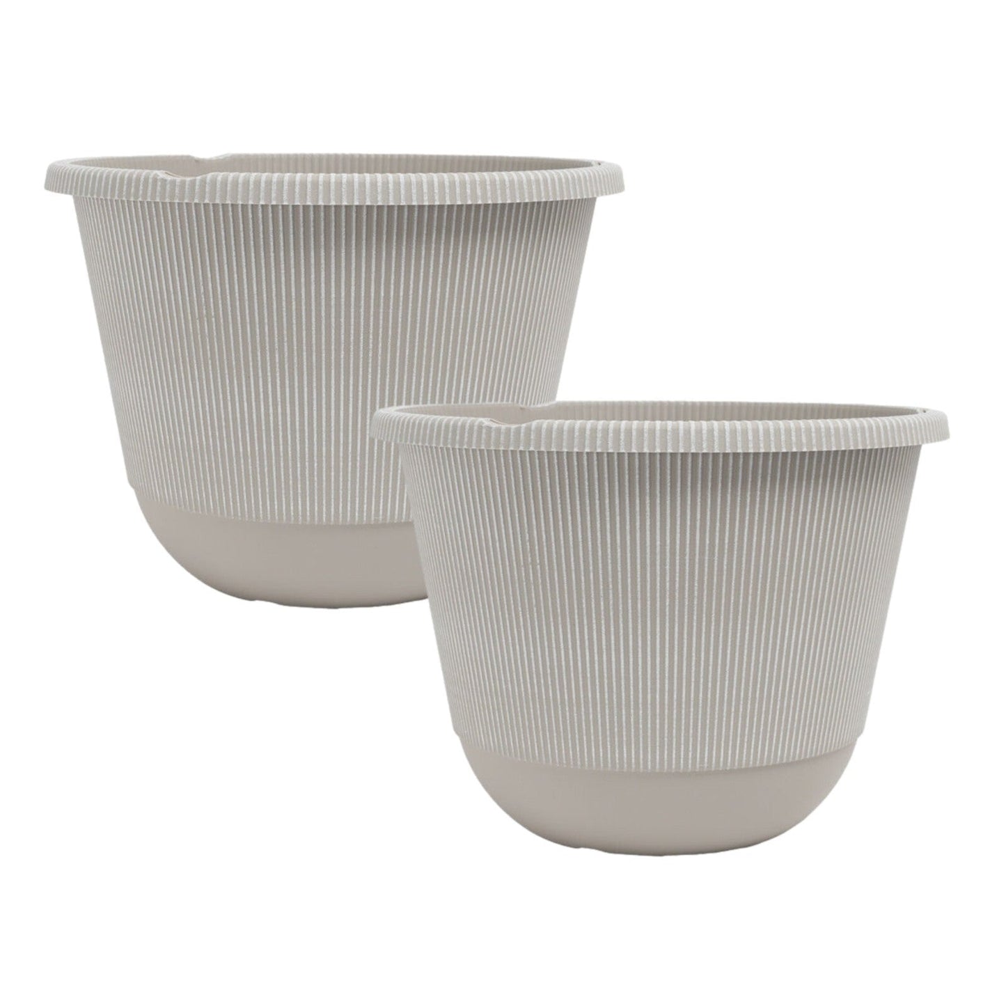 Round Grey Plastic Plant Pot 30cm Indoor 9L Garden Outdoor Flower Planter Cover
