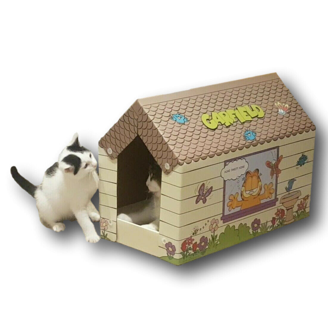 Garfield Cardboard Cat Kitten Pet Scratching House Scratch Pad board Home