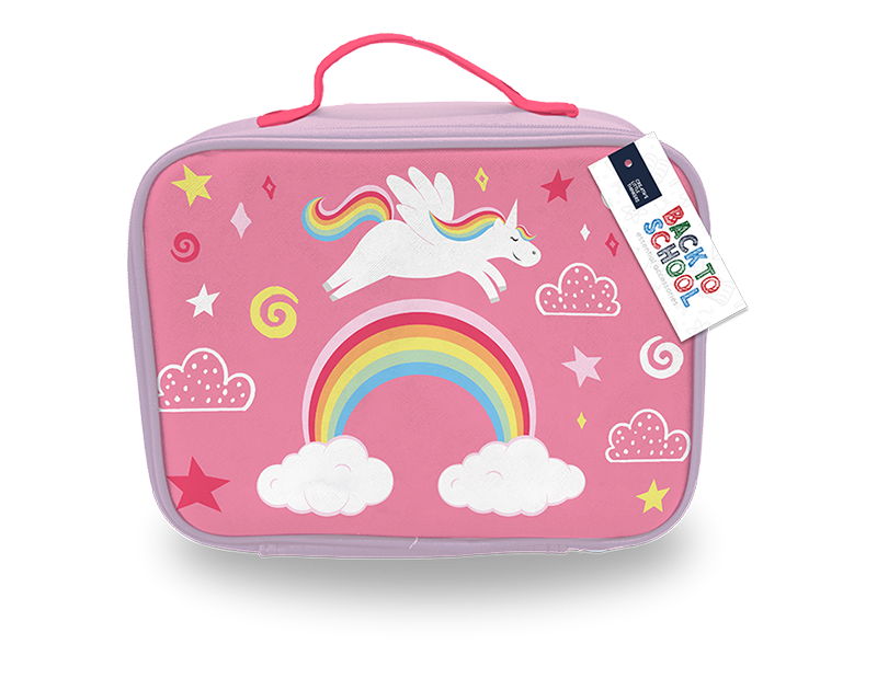 400ml Kids Printed Plastic Bottle With Straw, Textured PU Lunch Bag With Zip