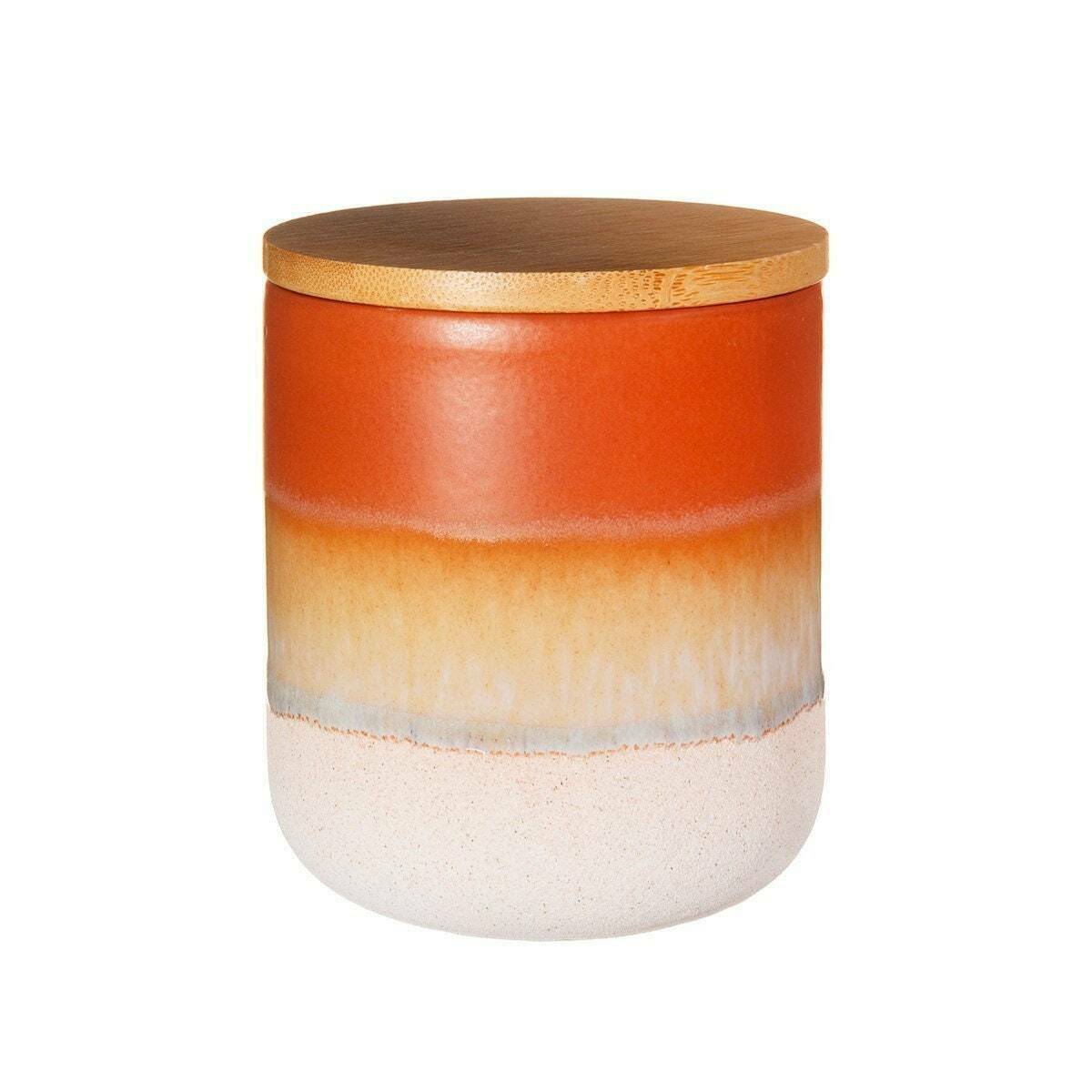 Ceramic Tea Coffee Sugar Biscuits Cookies Canister Storage Jars With Wooden Lids
