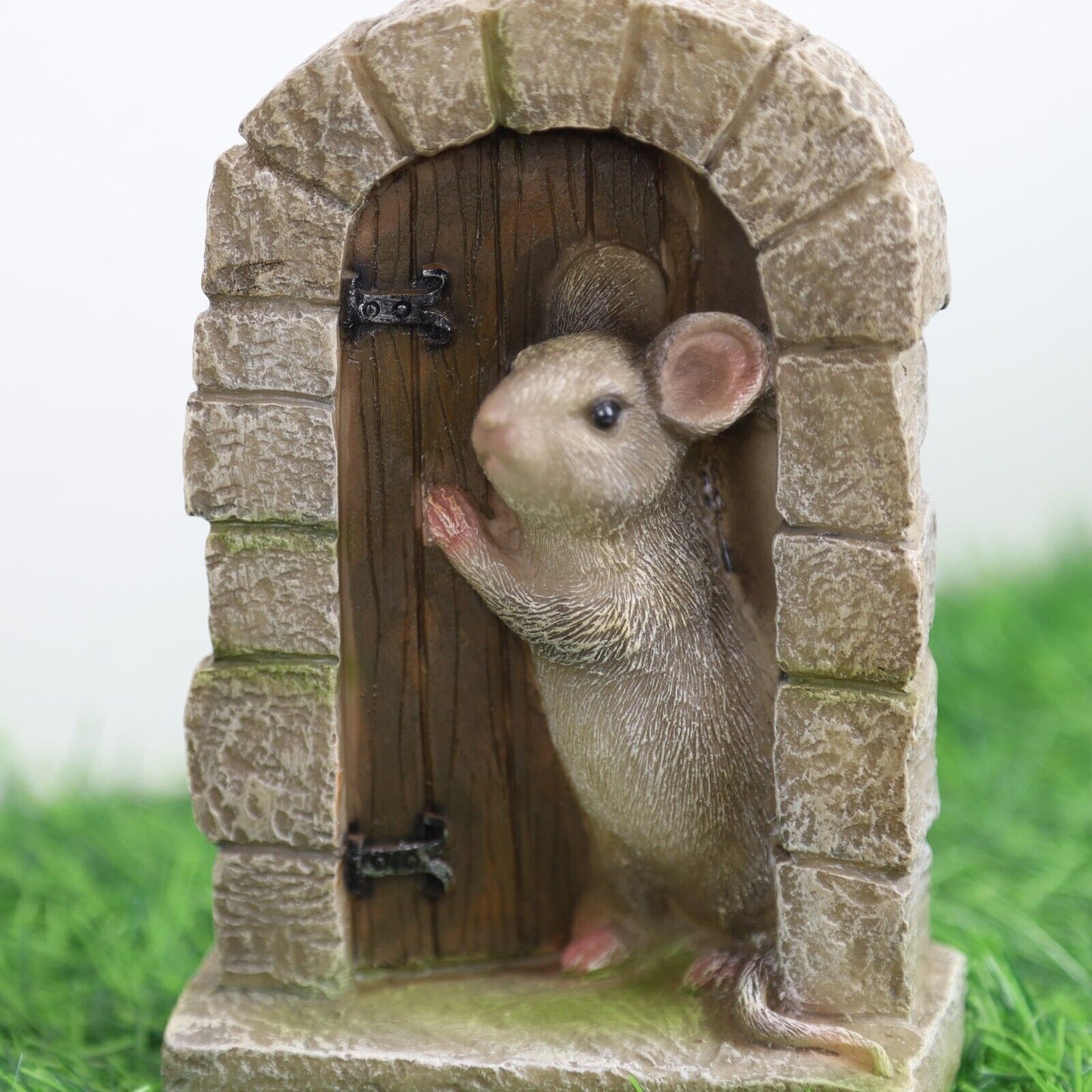 Mouse Door Statue Indoor Garden Outdoor Home Tree Animal Decoration Ornament