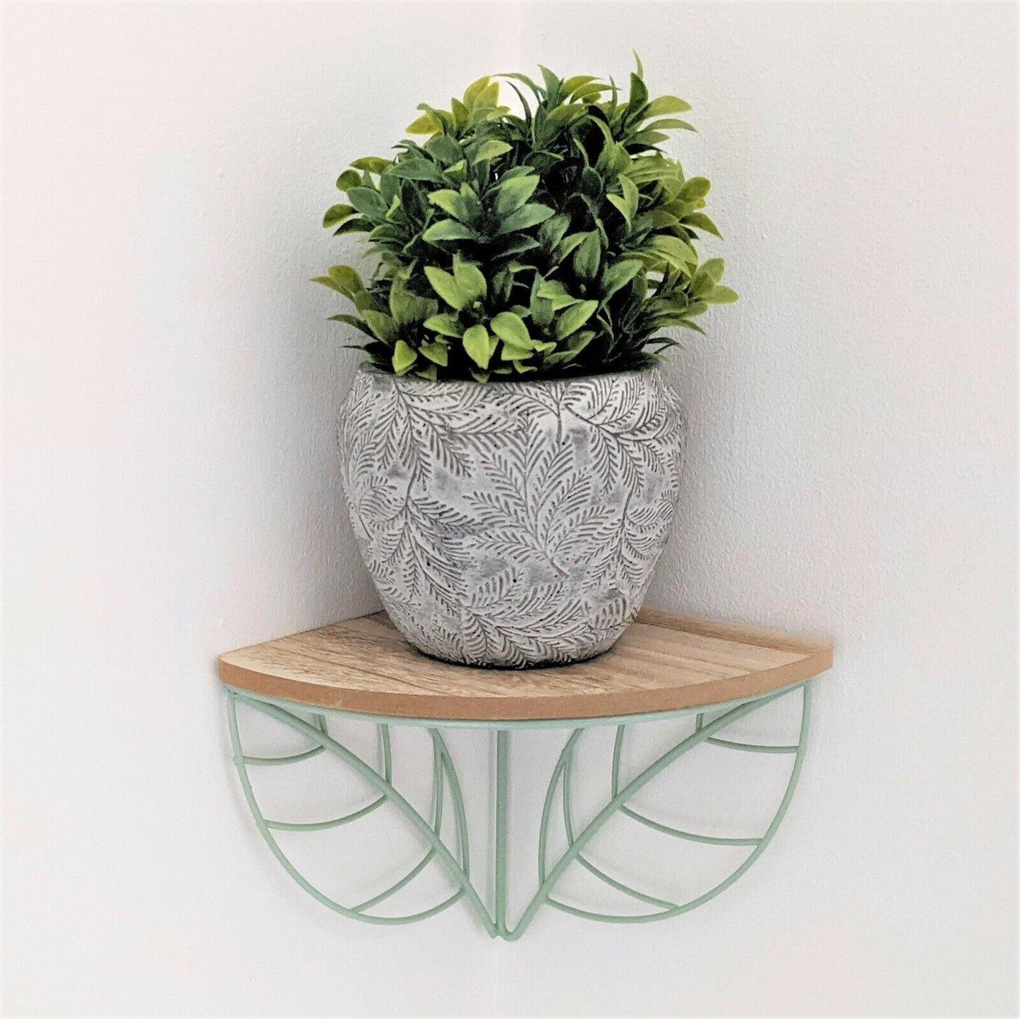 13cm Floral Embossed Leaves Concrete Indoor Plant Pot Holder Herb Cover Planter
