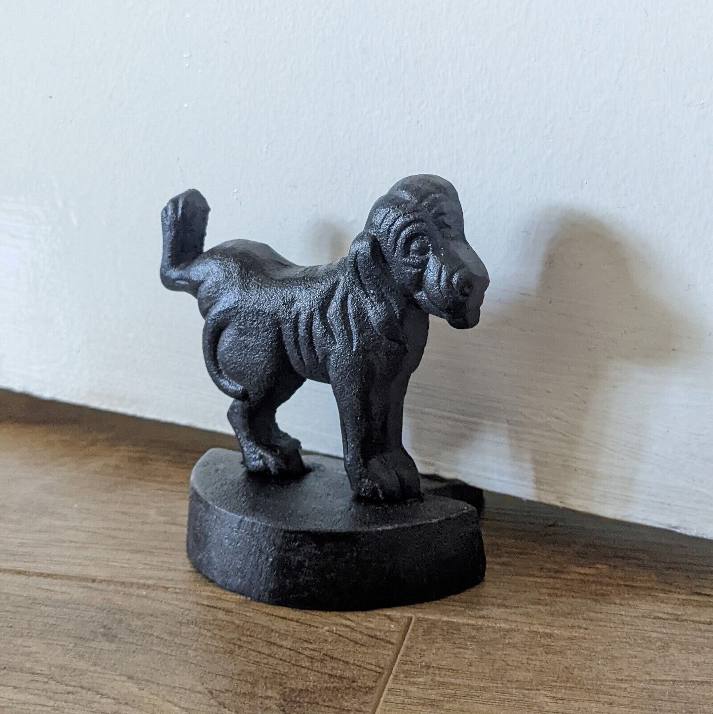 Naughty Dog Cast Iron Metal Doorstopper Heavy Door Wedge Shabby Chic Stopper