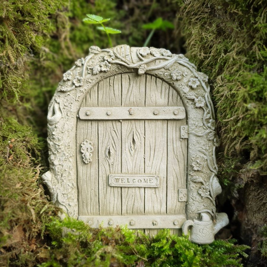 Mini Fairy Door Stone Plaque Statue Vintage Angel Garden Outdoor Ornament Gift