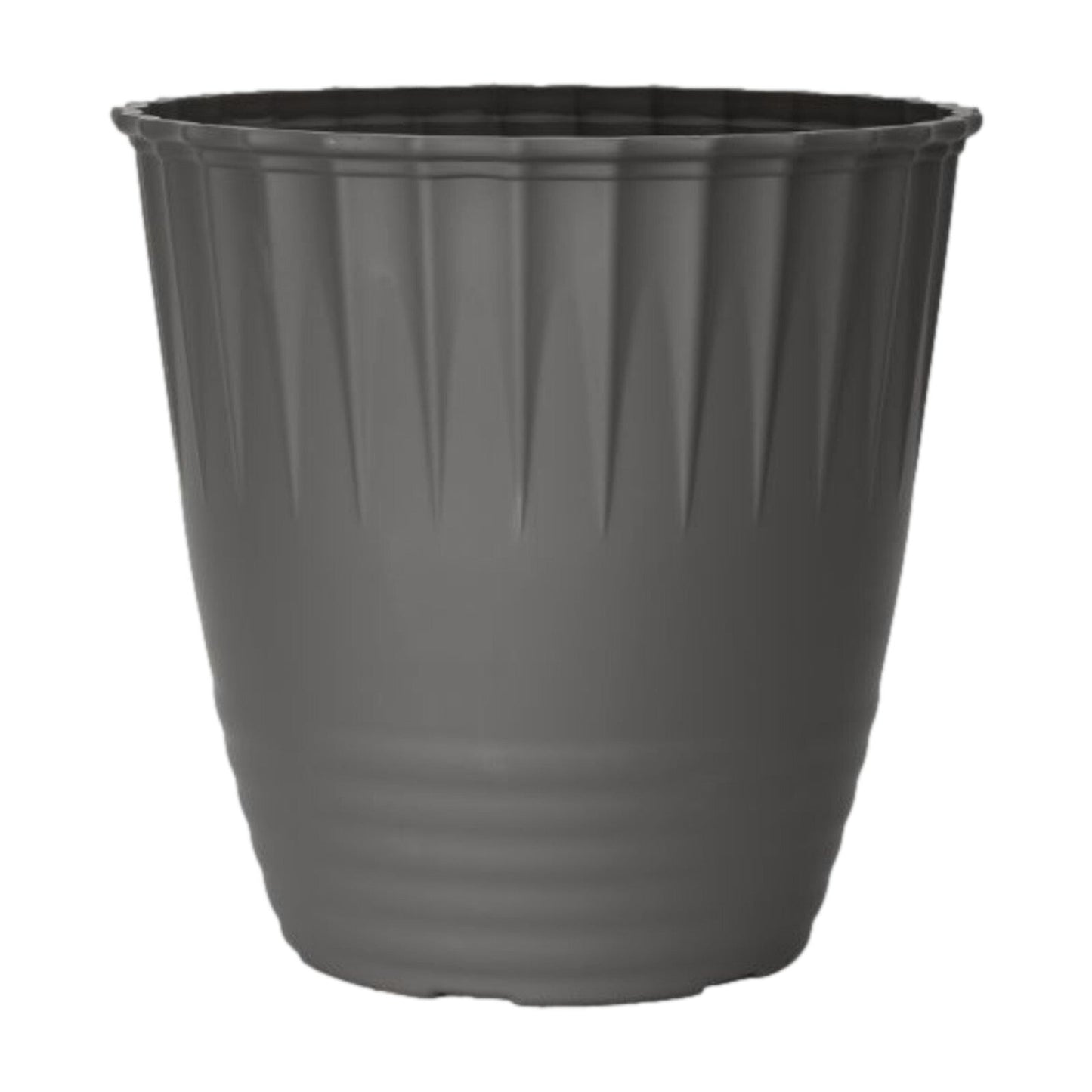 Round Plastic Grey Stone Plant Pot 35cm Tall 23L Garden Flower Planter Cover Pot