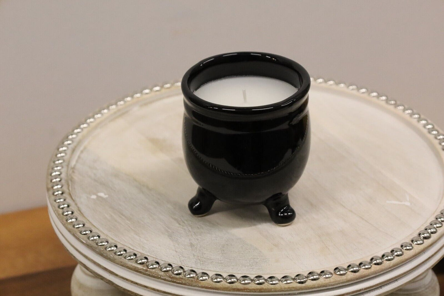 Halloween Black Scented Candles Pack of 3 in Cauldron Ceramic Jars Small