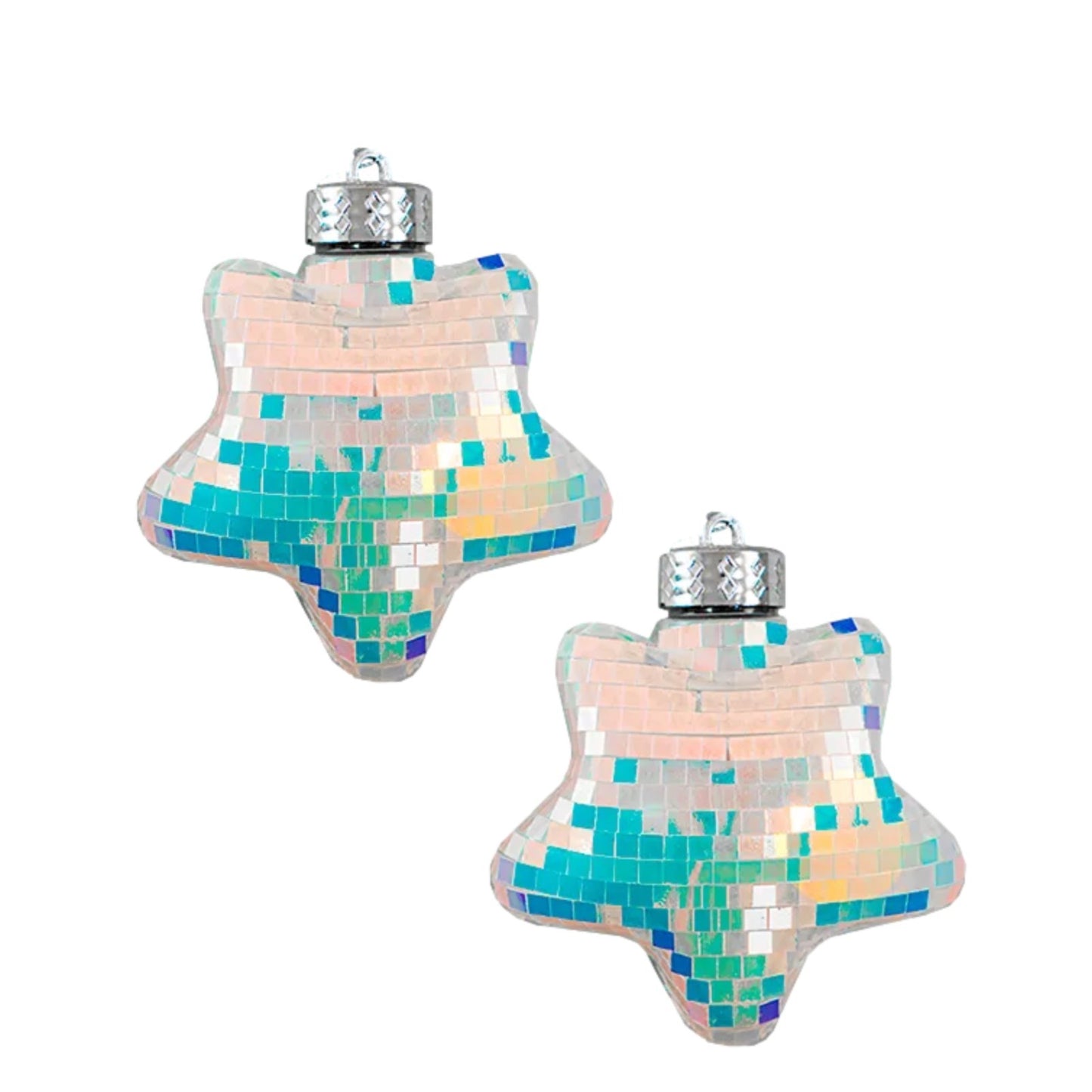 Disco Christmas Tree Hanging Iridescent Mirror Ornaments Xmas Festive Home Party