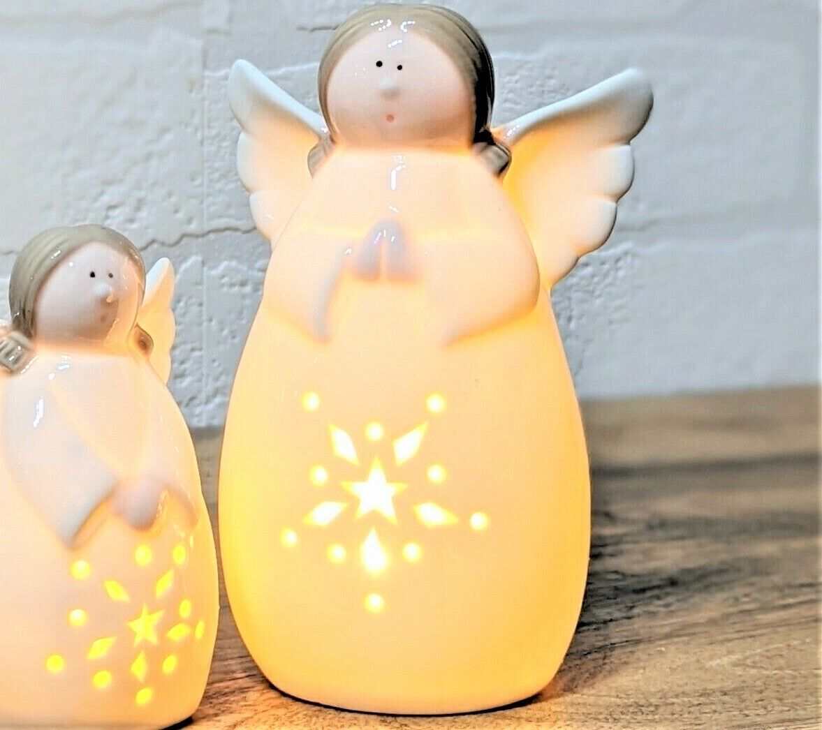Christmas Angel Wings Light Up LED Warm White Xmas Decor Window Ornament 15cm
