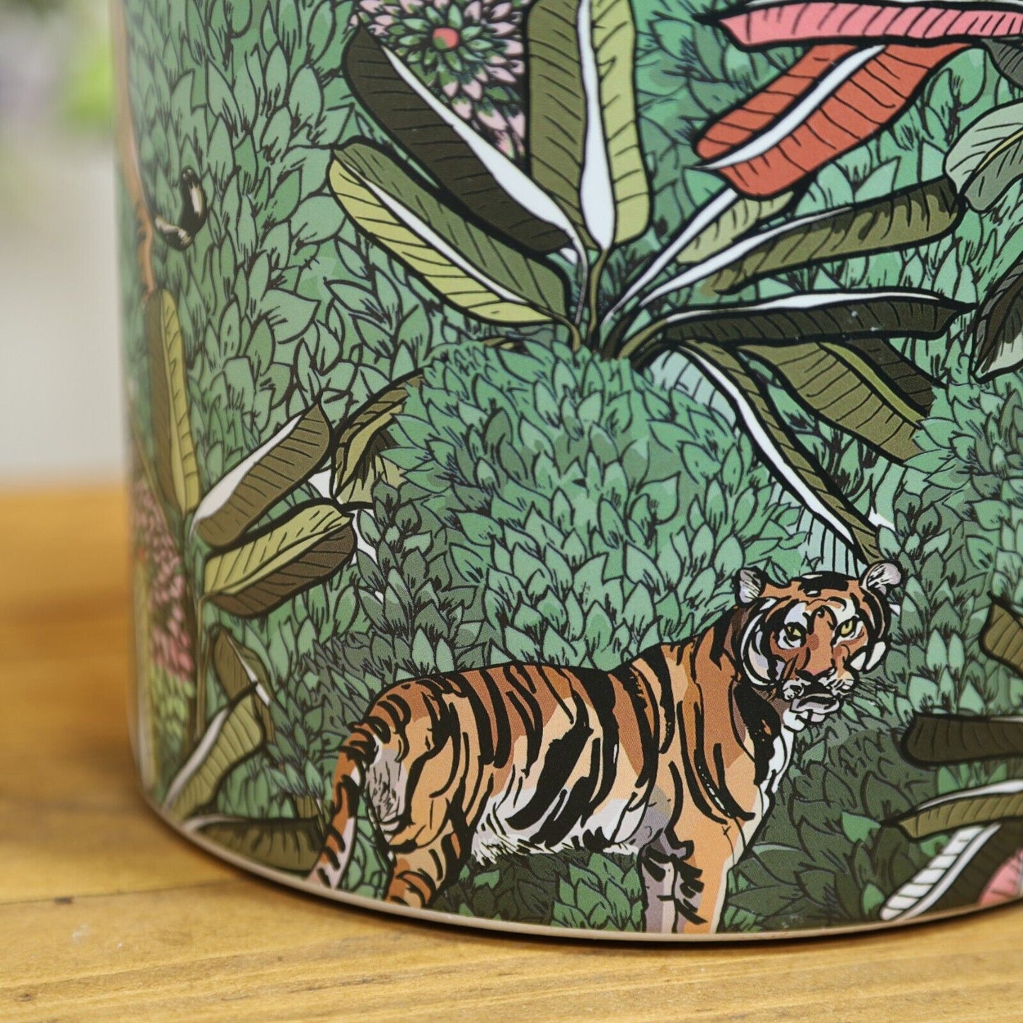 Tiger Animal Jungle Scene Ceramic Indoor Planter Pot 12cm Herb Plant Pot Cover