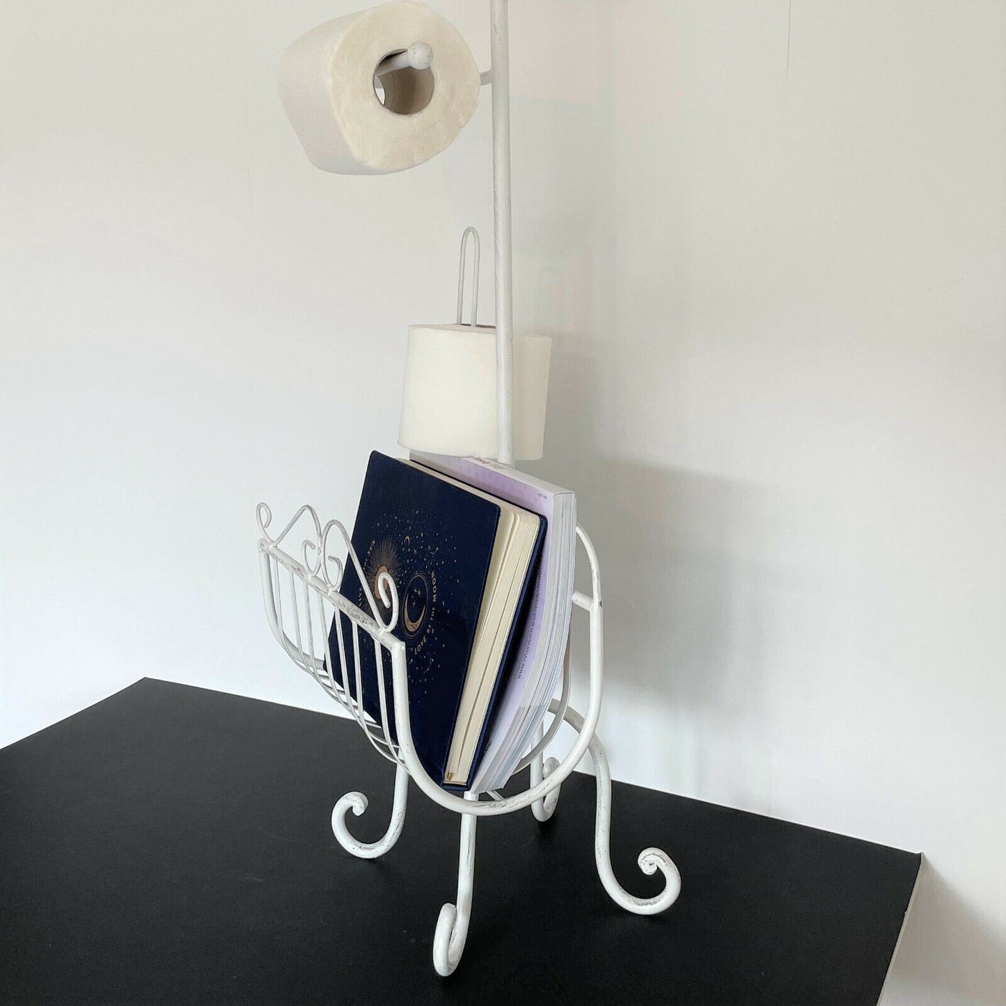 Metal French Toilet Roll Holder Magazine Newspaper Toilet Storage Rack Holder