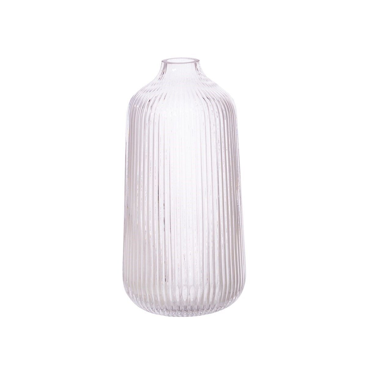 Tall Fluted Glass Vase Glass Sodalime Vase Table Display Flowers Display Holder
