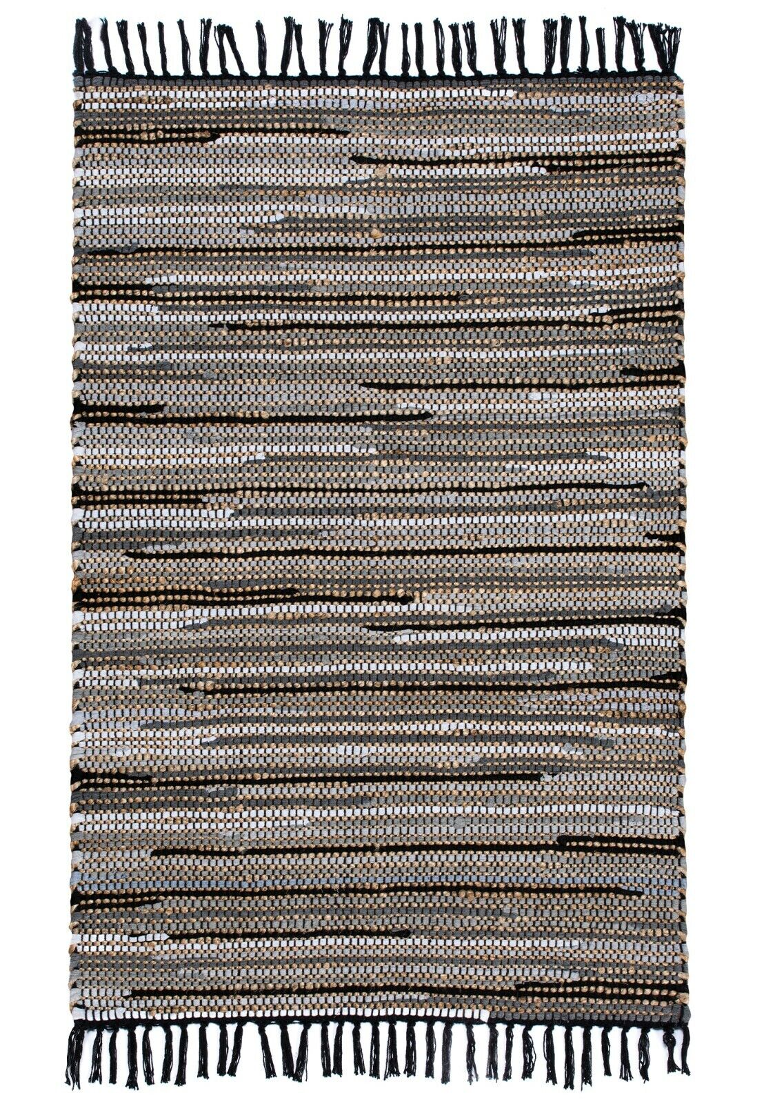 75 x 120cm Eco Friendly Jute & Cotton Handmade Floor Rug Mat Ethnic Carpet