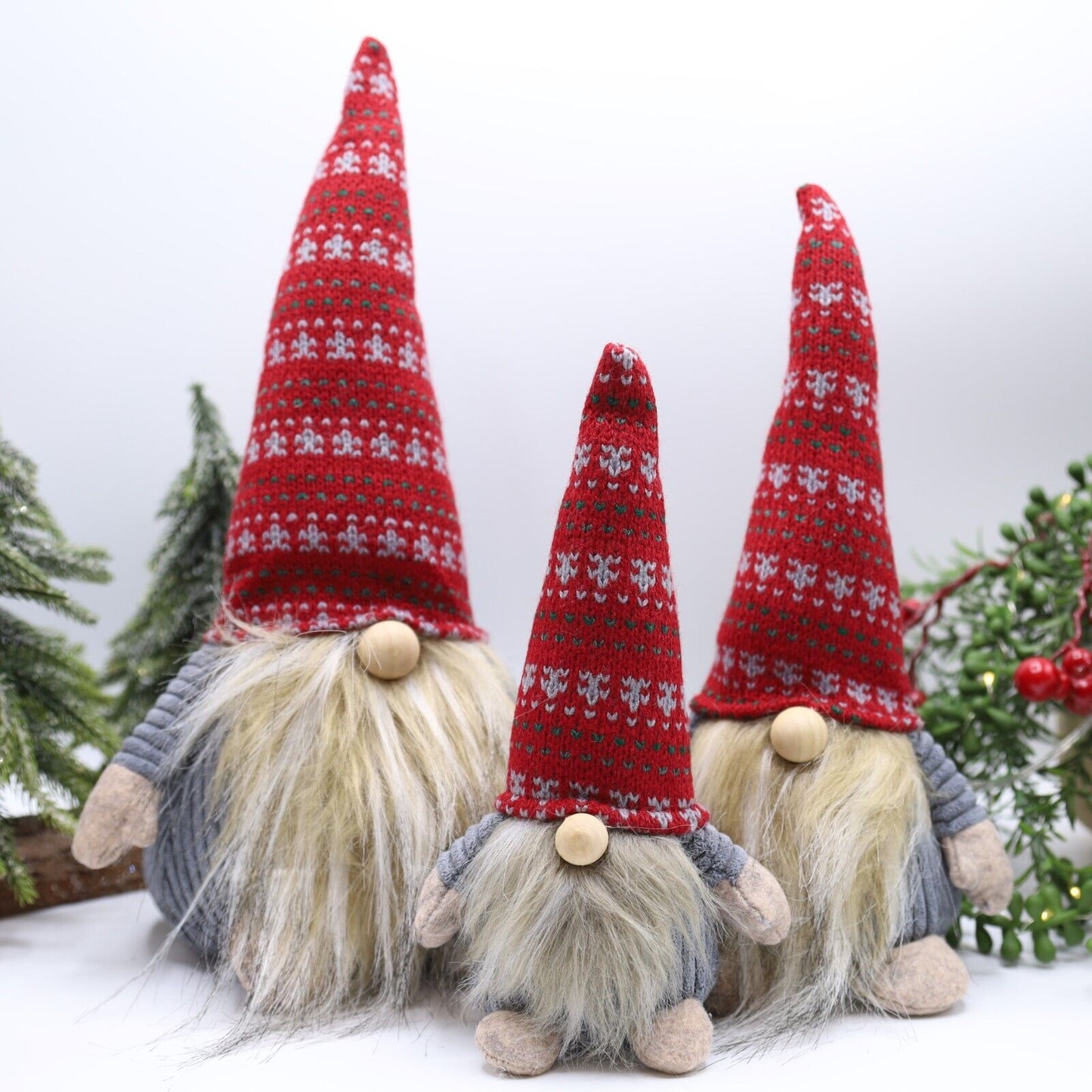 Fabric Christmas Gonks Plush Beard Nordic Xmas Decor Gonks Gnomes With Hats